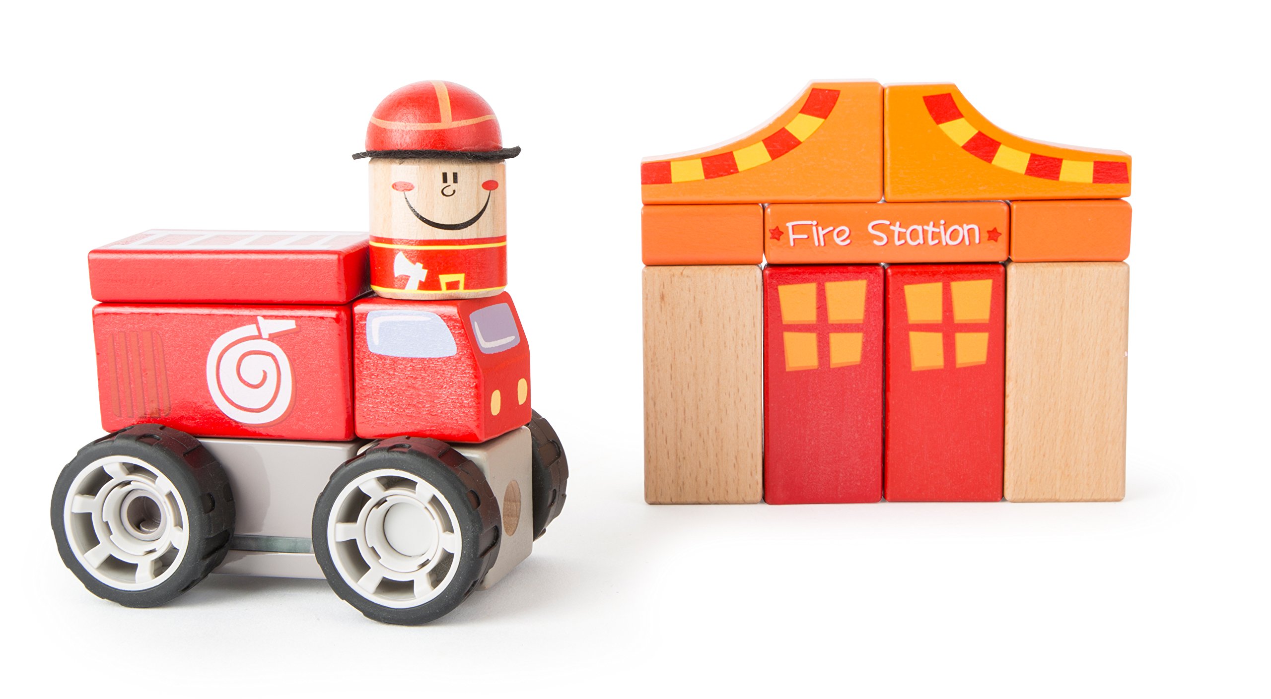smallfoot Set Costruzioni 10624 Stazione Pompieri con auto legno