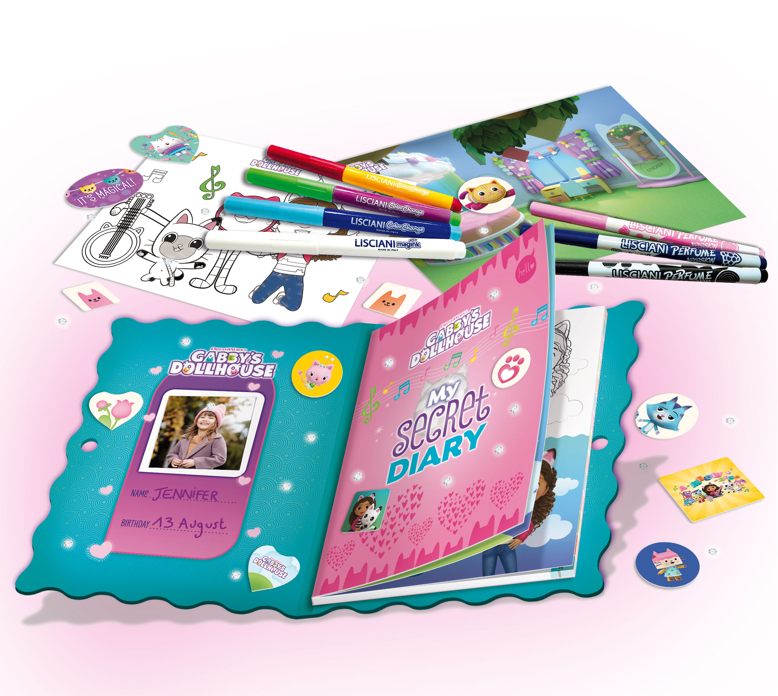 Lisciani Gabby's Dollhouse My Secret Diary diario segreto con lucchetto