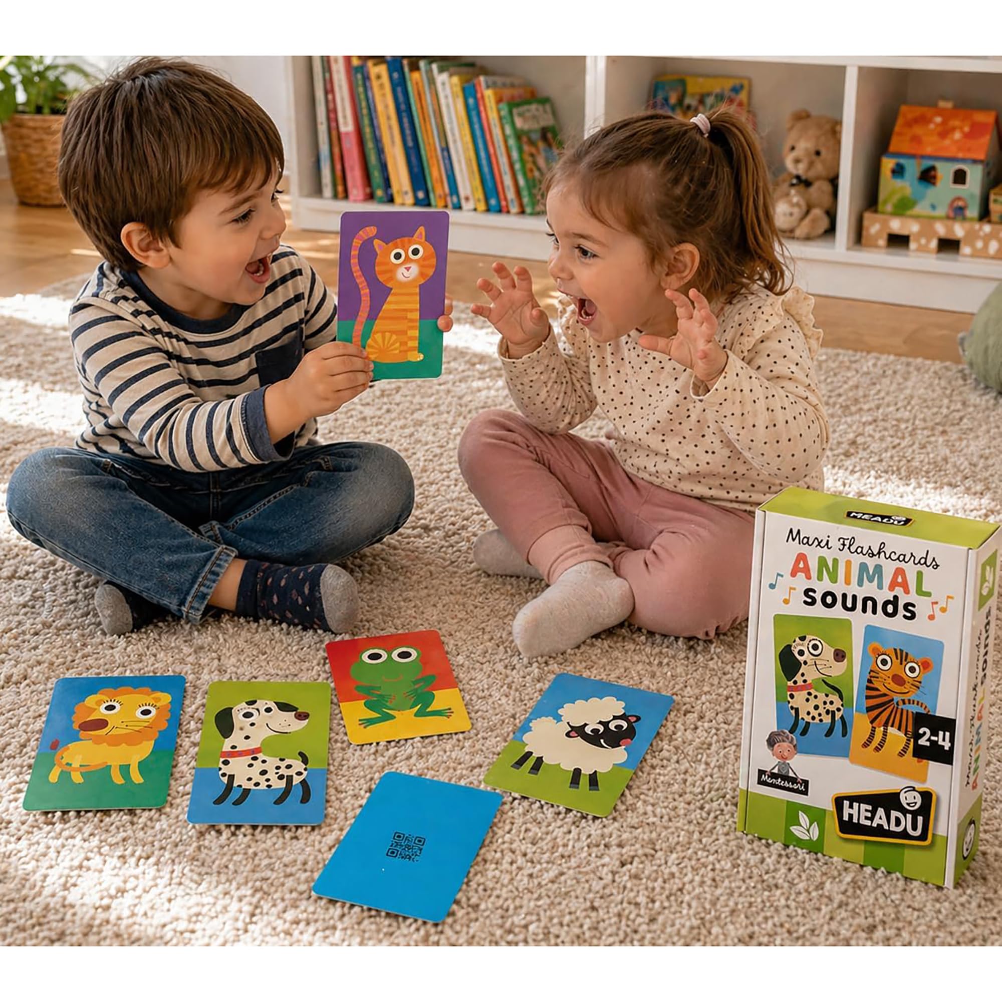 Headu Maxi Flashcards Animal carte con app 1-4 anni