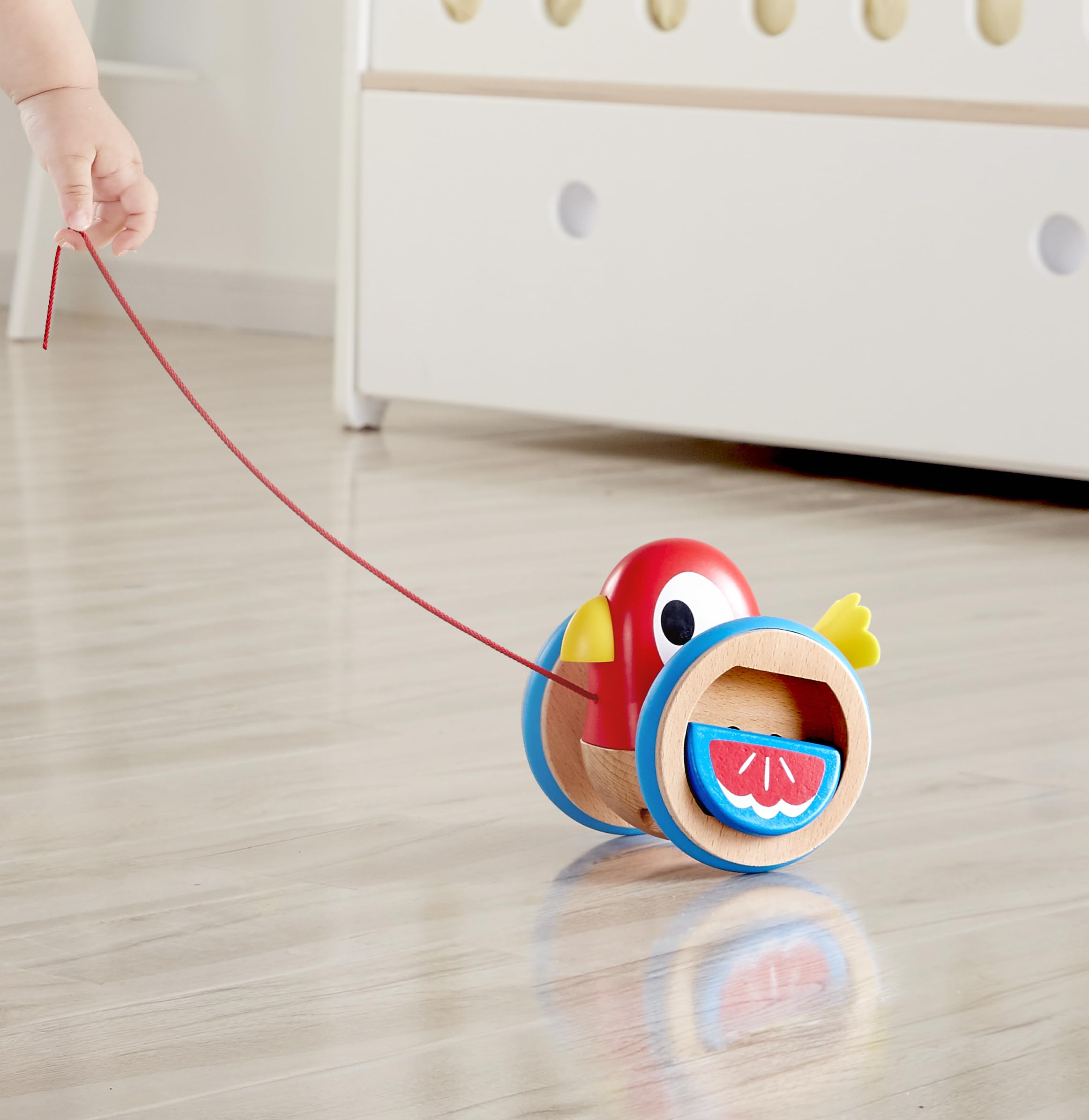 Hape E0360 Uccellino Spingi&Tira trainabile legno da 12 mesi