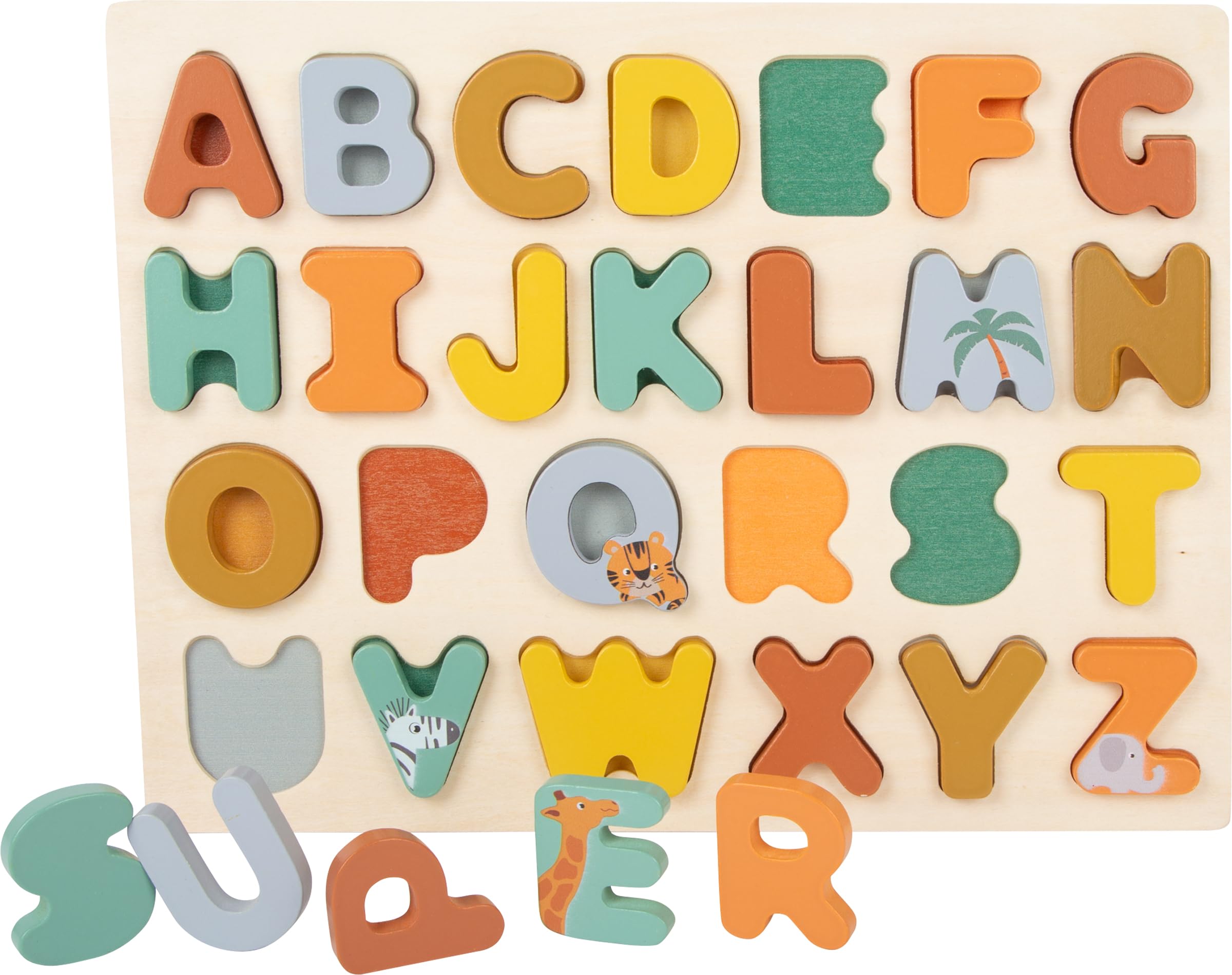 smallfoot 11703 Safari puzzle ABC legno 26 lettere