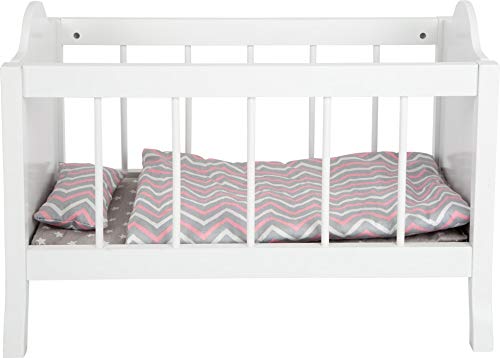 smallfoot lettino per bambole in legno bianco 47 cm