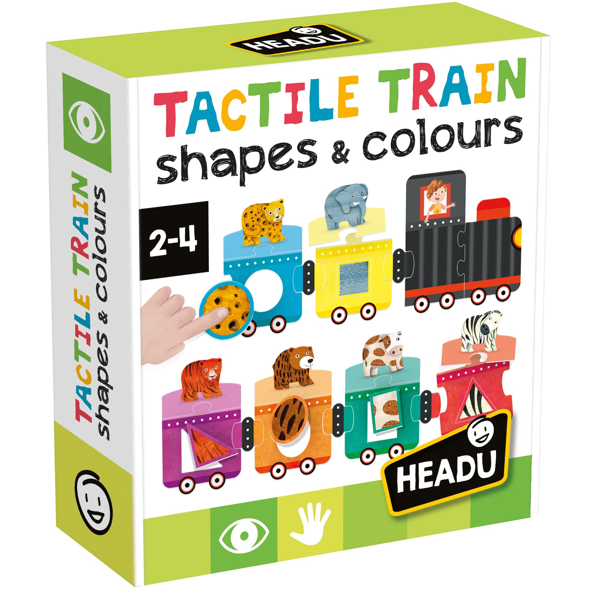 Headu Shapes Colors Tactile Train gioco forme e colori 2-4 anni