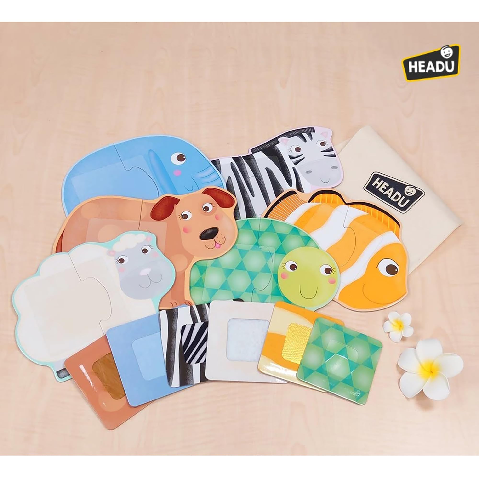 Headu Tactile Animals puzzle tattile Montessori 6 animali