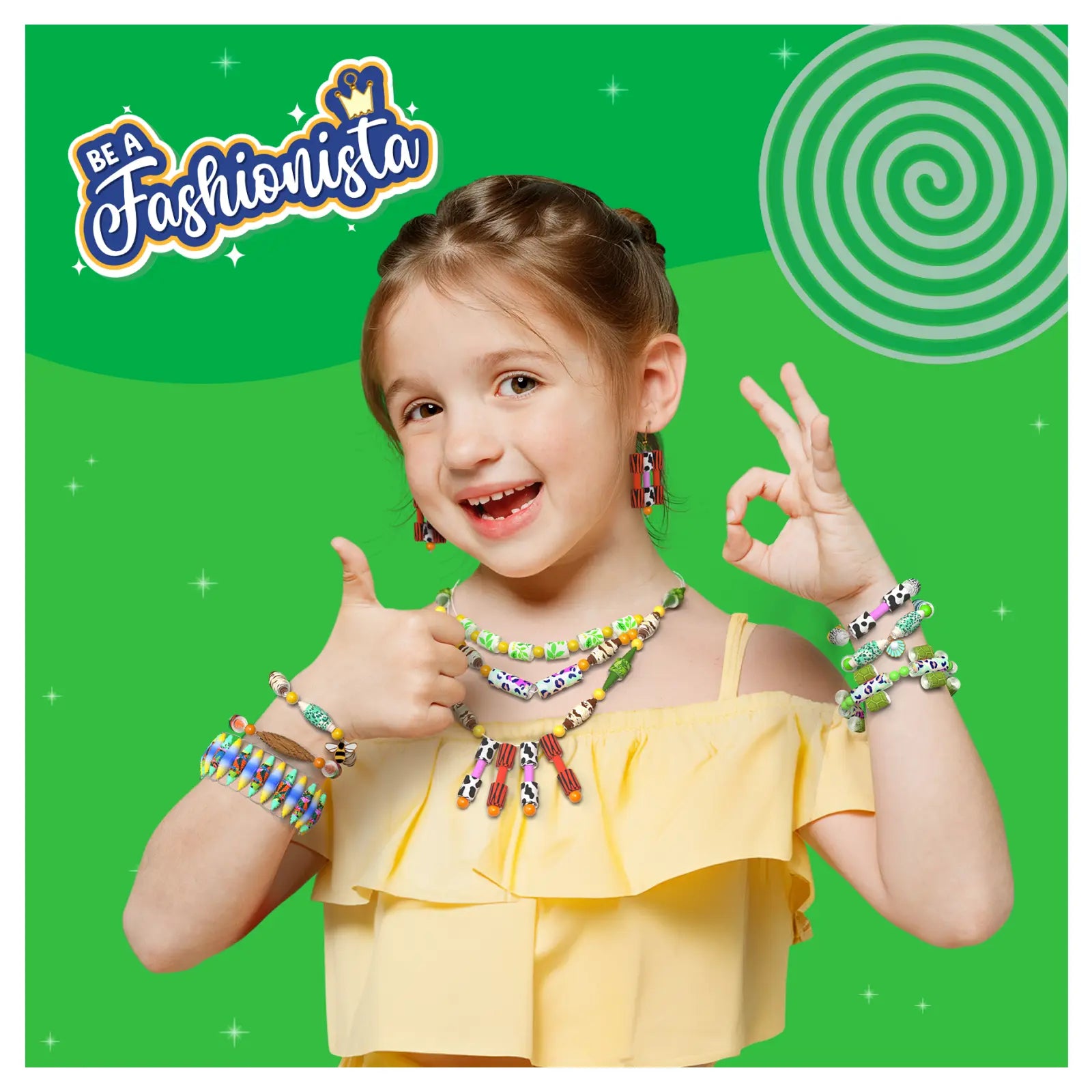 Skillmatics Roll-up Beads Jungle Party kit braccialetti 6-13 anni