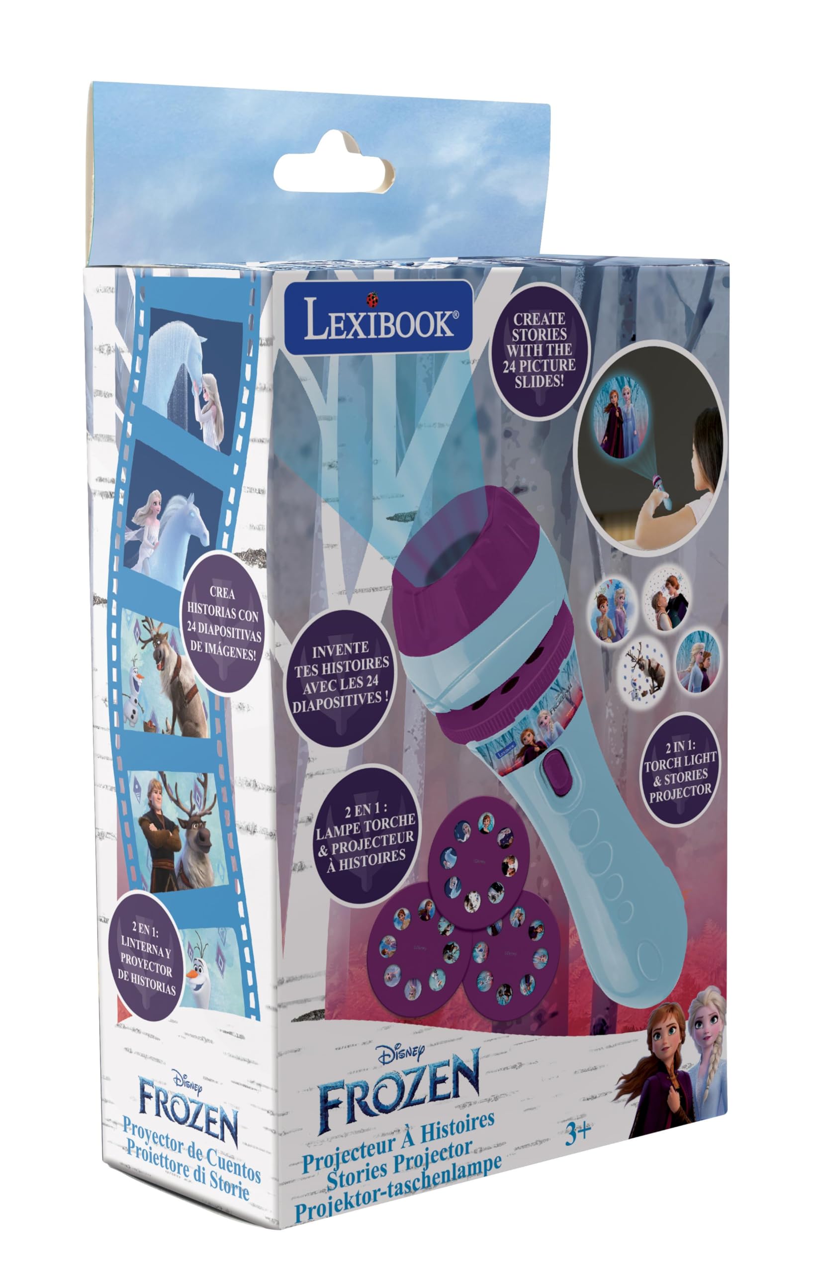 Lexibook Frozen LTC050FZLXB proiettore storie 3 dischi con torcia