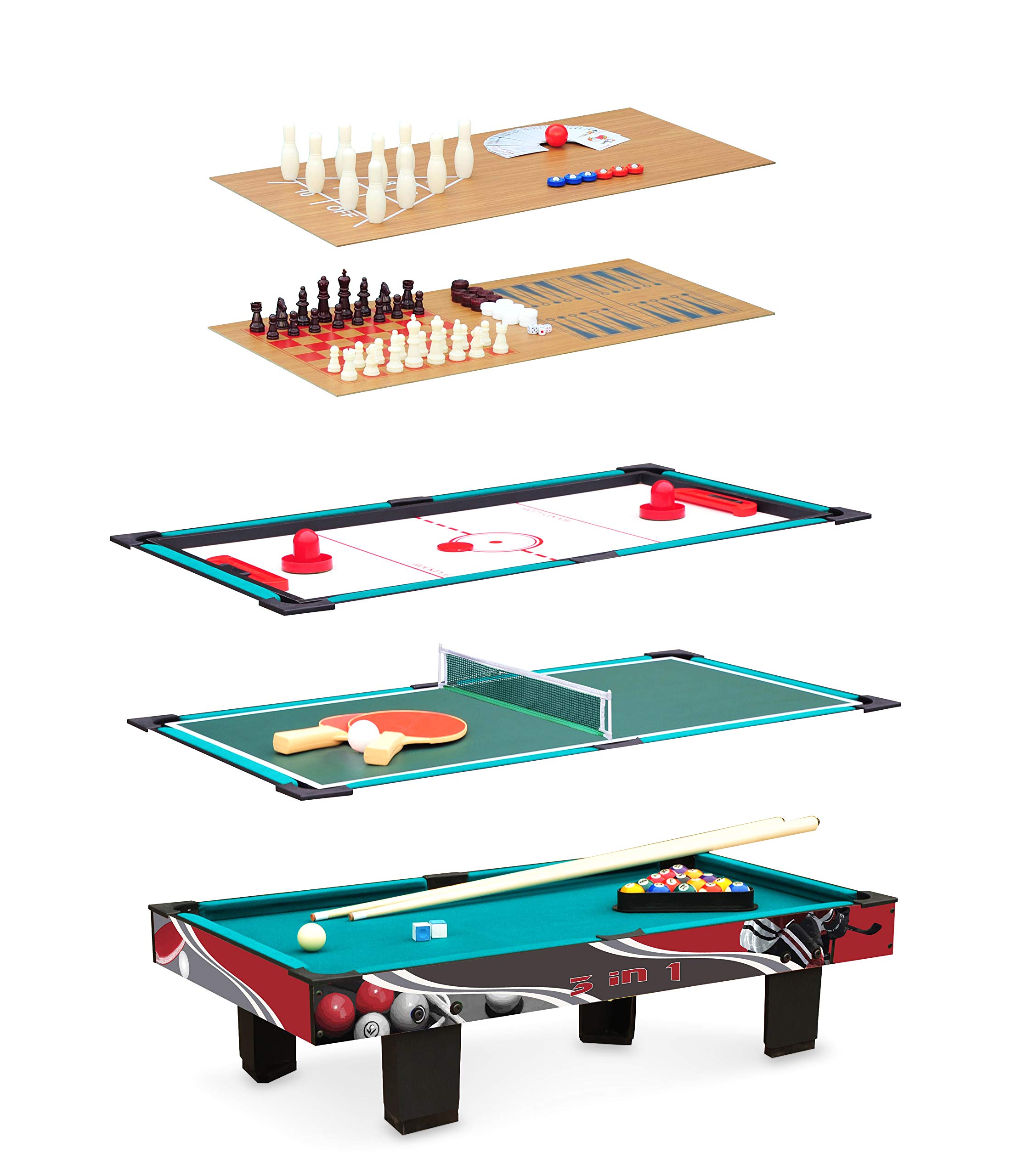 smallfoot 11278 tavolo multifunzione 9 in 1 legno 5 piani
