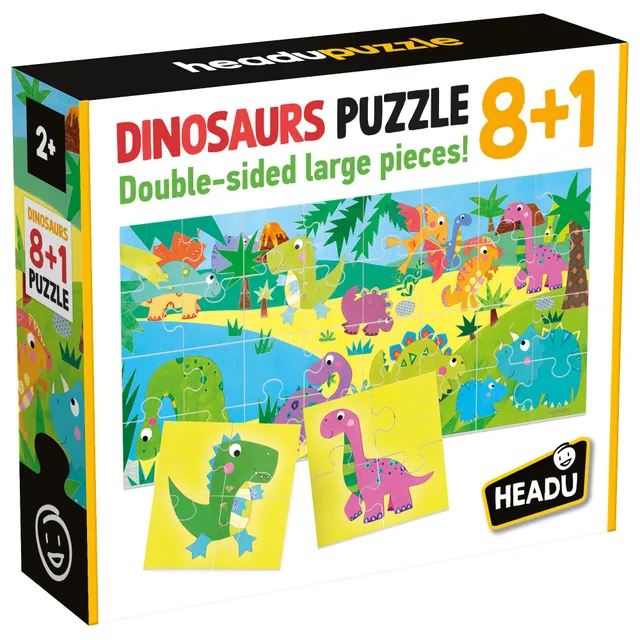 Headu Puzzle 8+1 Dinosaurs puzzle double-face 8 puzzle