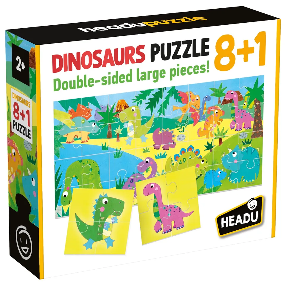 Headu Puzzle 8+1 Dinosaurs puzzle double-face 8 puzzle