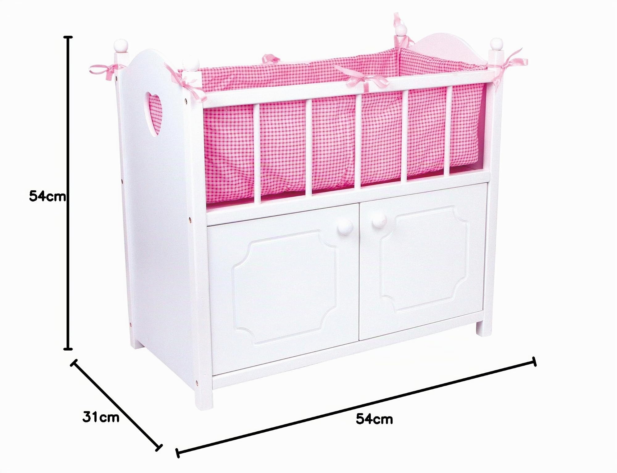 smallfoot 2875 letto bambole con armadio in legno