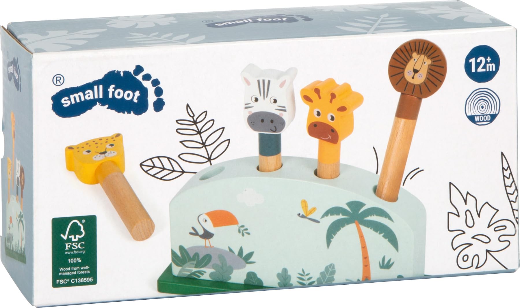 smallfoot Safari 12758 gioco impilabile 4 animali saltellanti