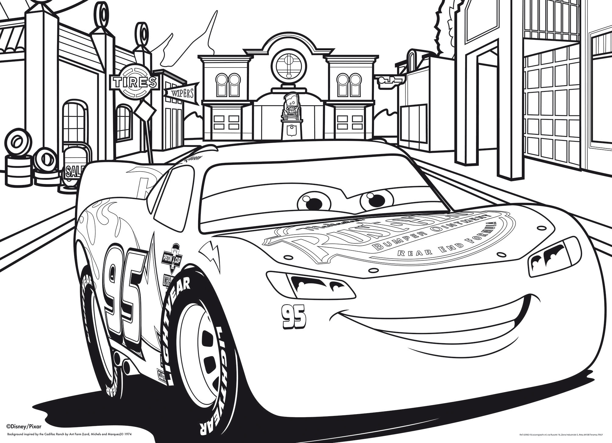 Lisciani Disney Maxi Floor 108 Cars 3 puzzle double-face da colorare