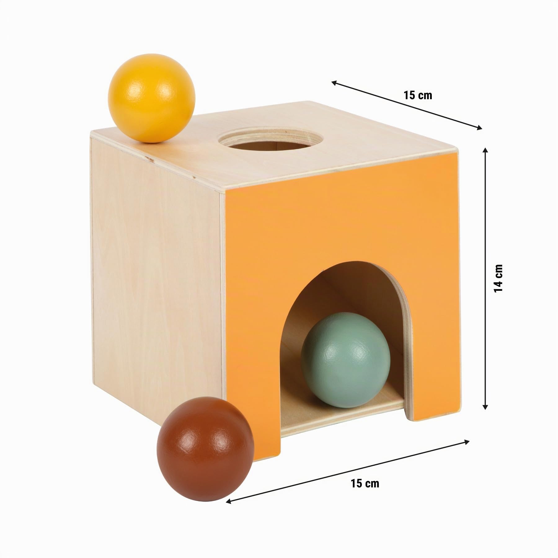 smallfoot 12744 scatola palline Montessori legno 3 palline