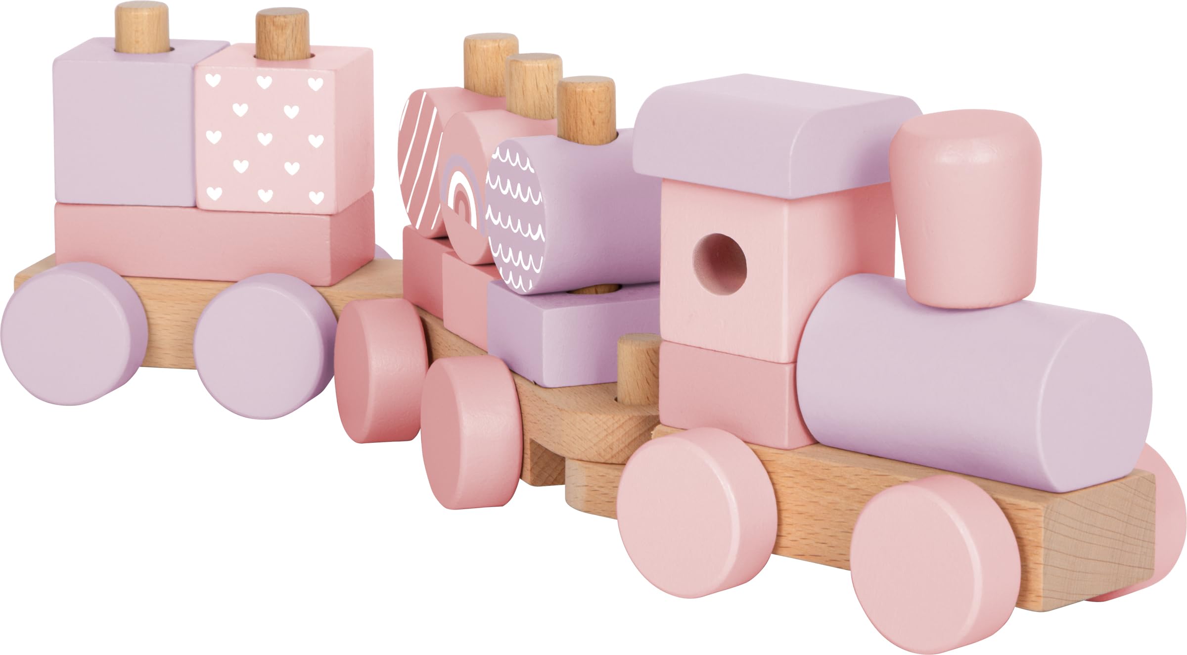smallfoot trenino rosa gioco legno 14 pezzi 12694