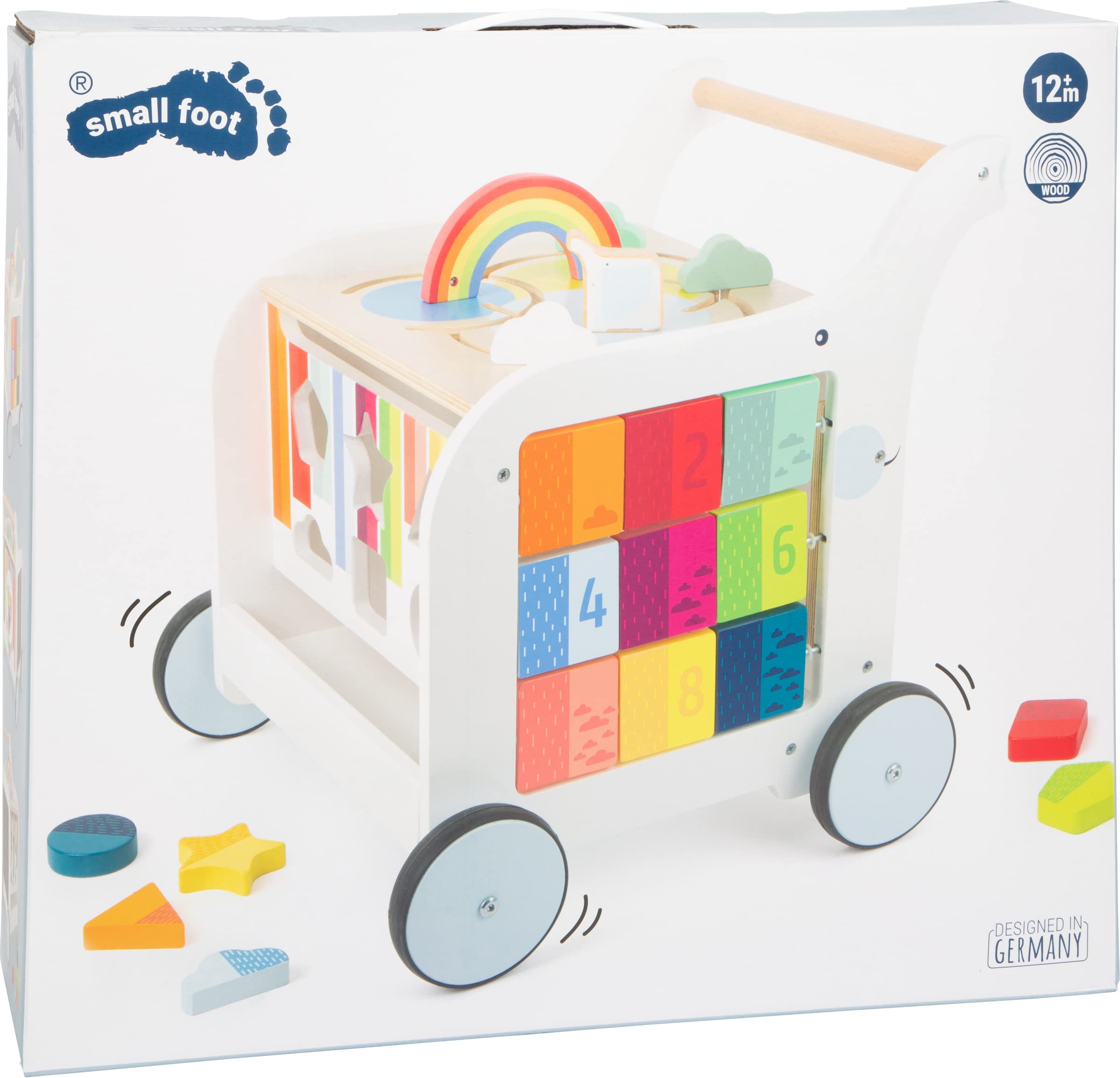 smallfoot 11607 Carrello Elefante Primi Passi Legno