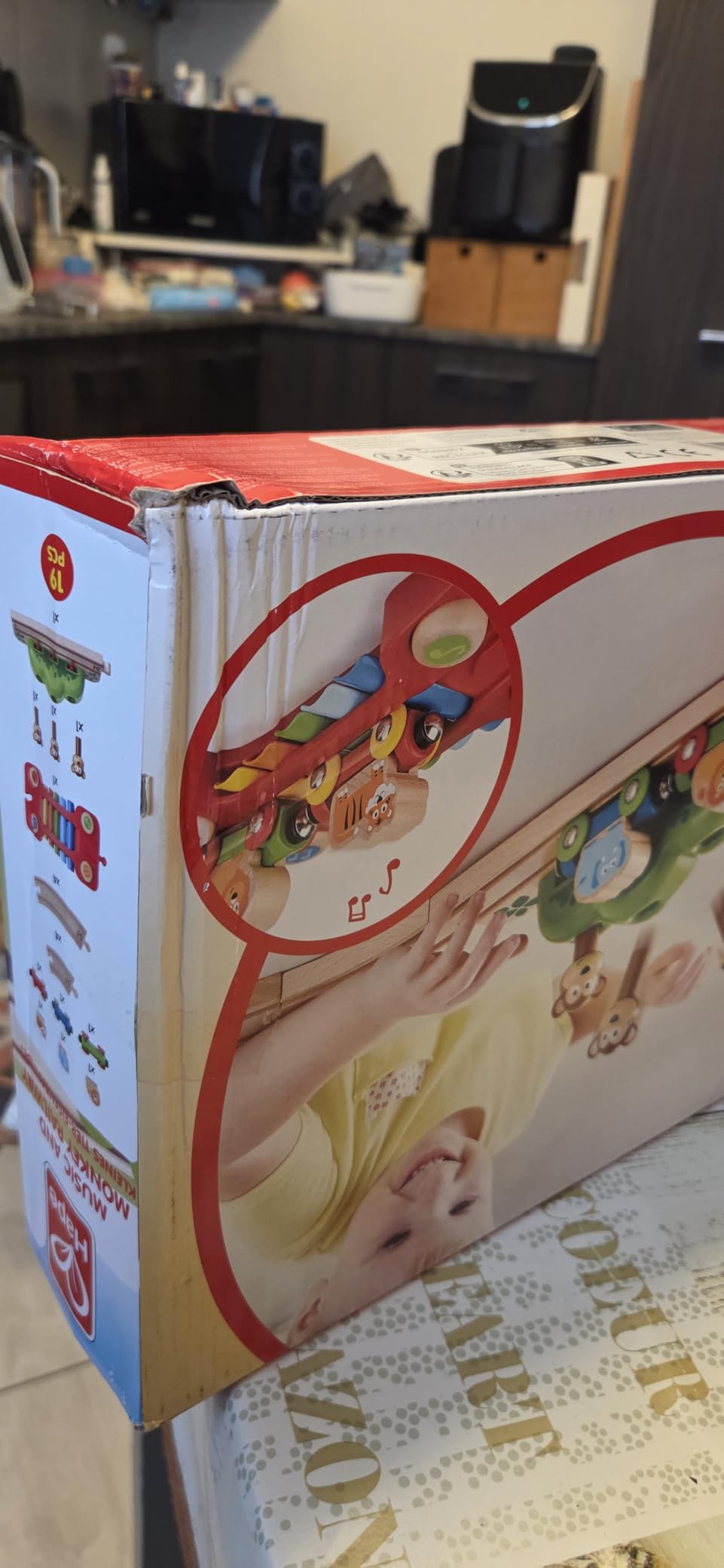 Hape percorso musica scimmiette trenino legno giungla