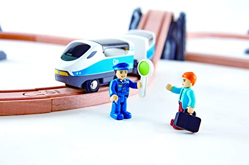 Hape Set Treno Passeggeri trenino legno pista a 8