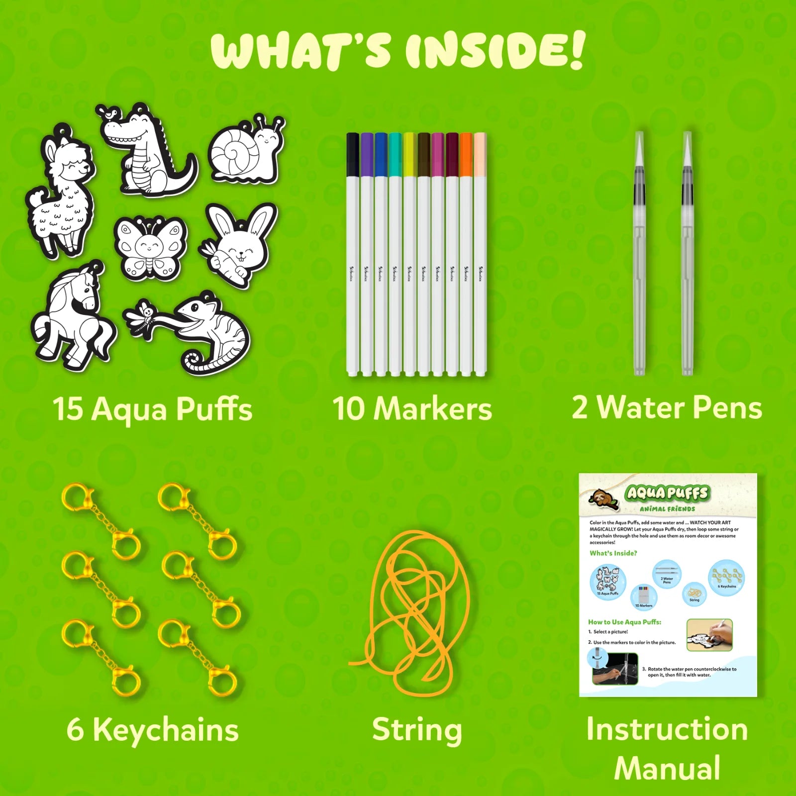 Skillmatics Aqua Puffs Animal Friends kit 3D animali