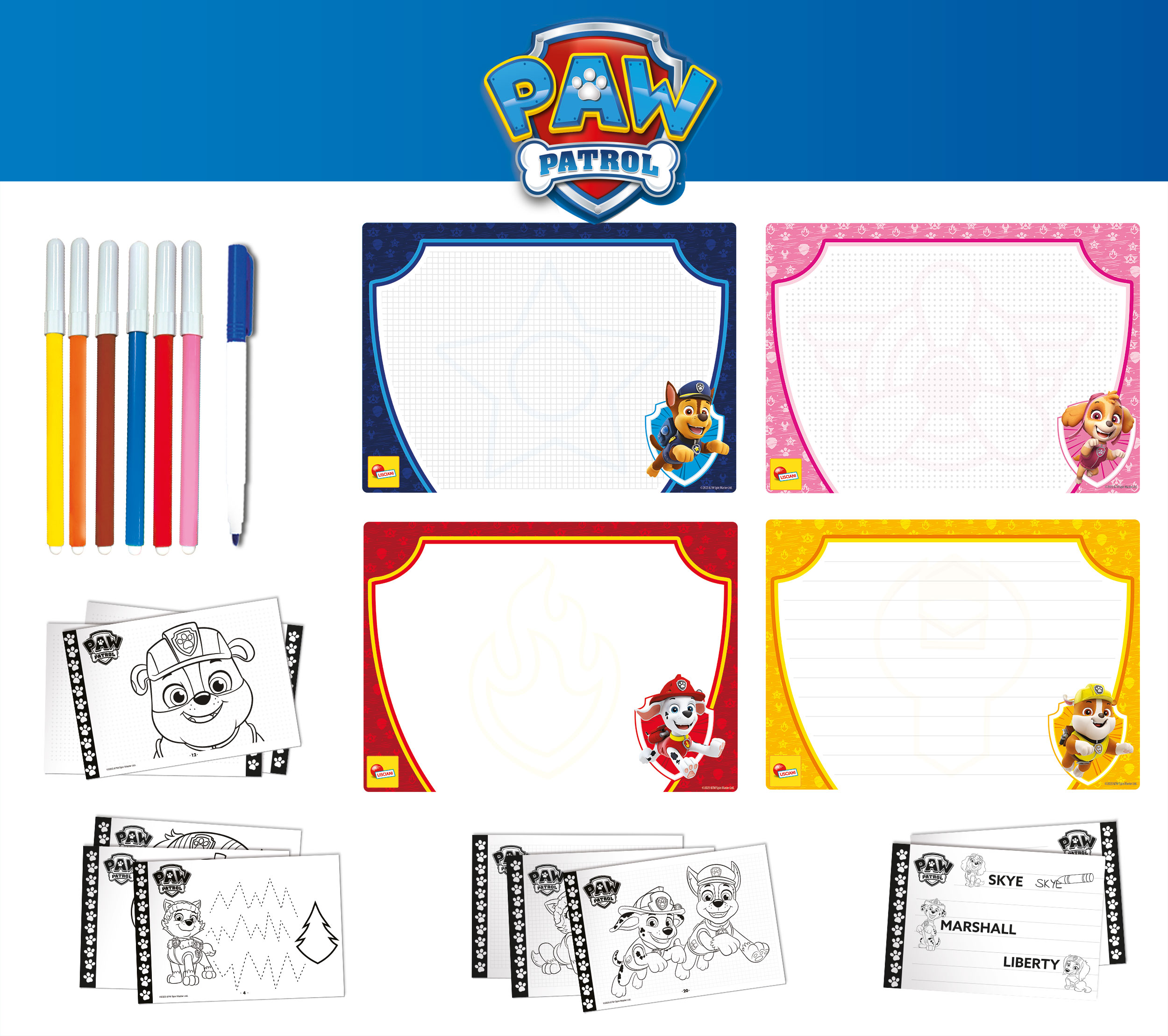 Lisciani Paw Patrol Drawing School kit disegno scrivi e cancella