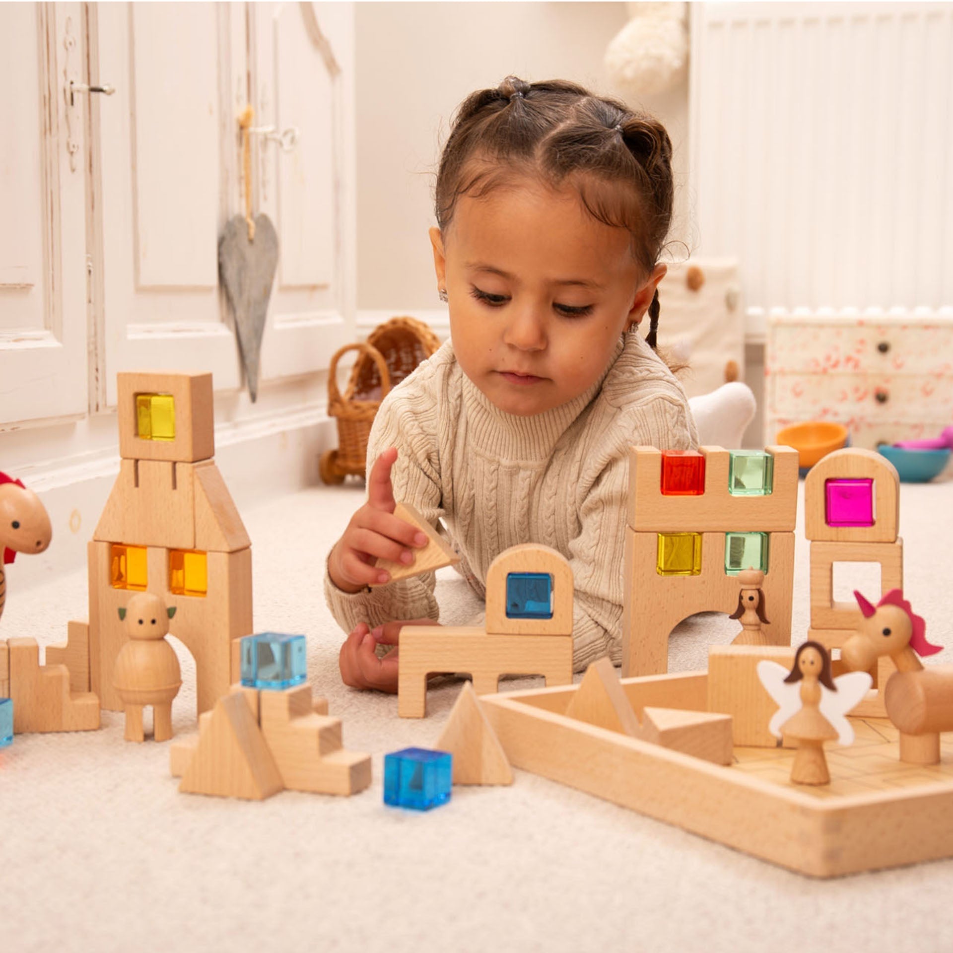 Tickit Wooden Building Gem Blocks costruzioni 25 pezzi da 3 anni