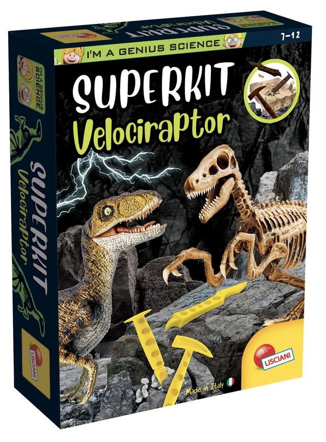 Lisciani I'm a Genius Super Kit Velociraptor kit scavo dinosauro
