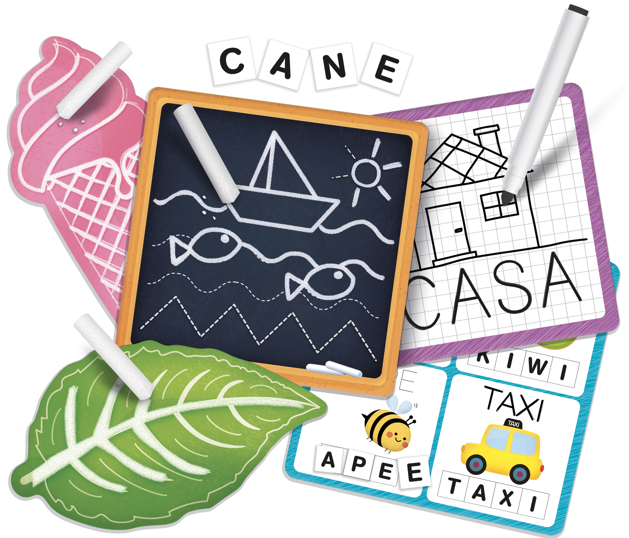 Lisciani Montessori Le Lavagne Educative magnetica gessetti