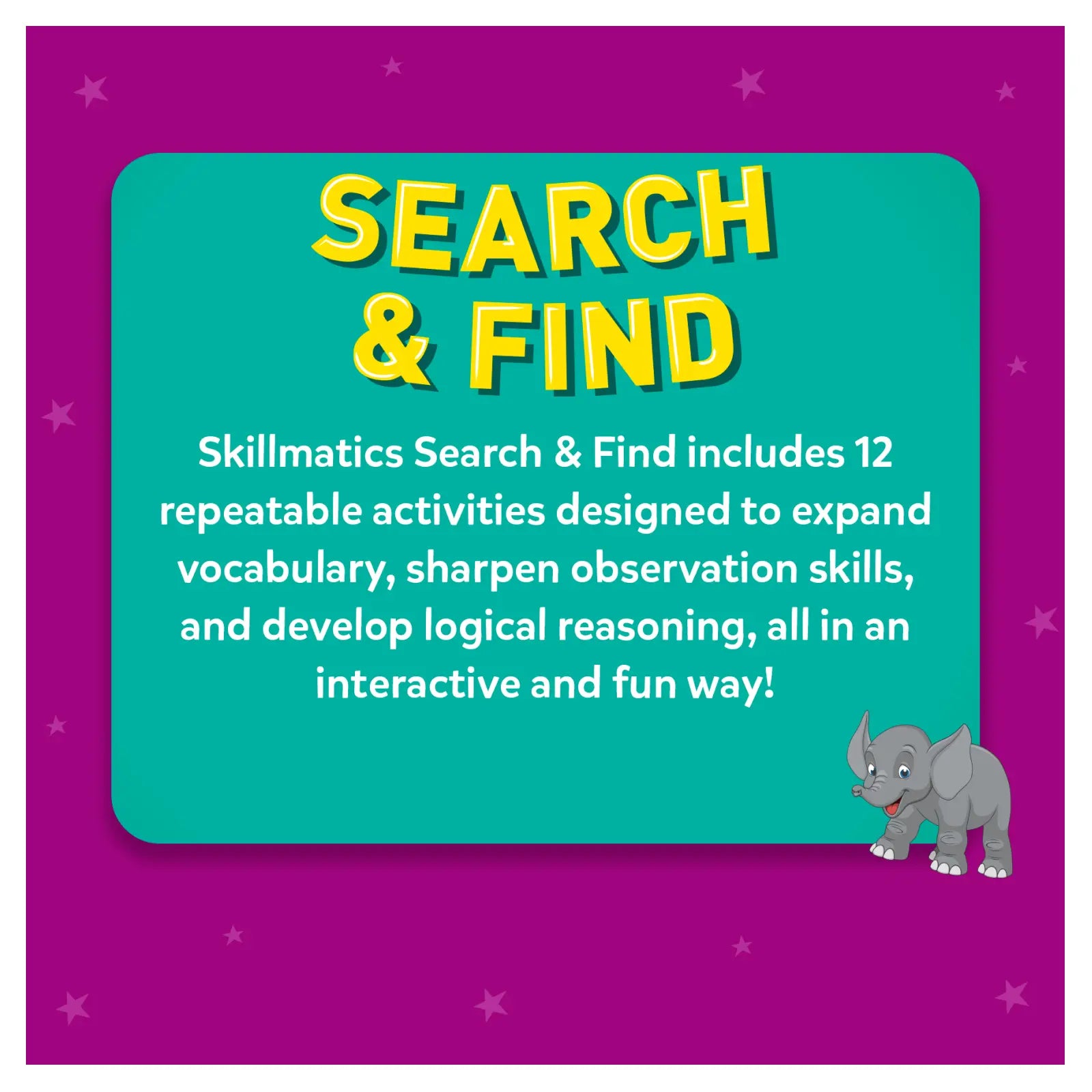 Skillmatics Search & Find tappetini attività riutilizzabili 3-6 anni