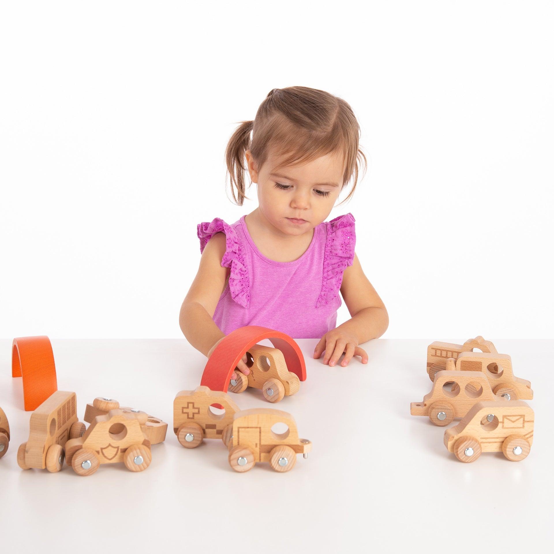 Tickit Natural Wooden Vehicles Set macchinine legno 12 pezzi