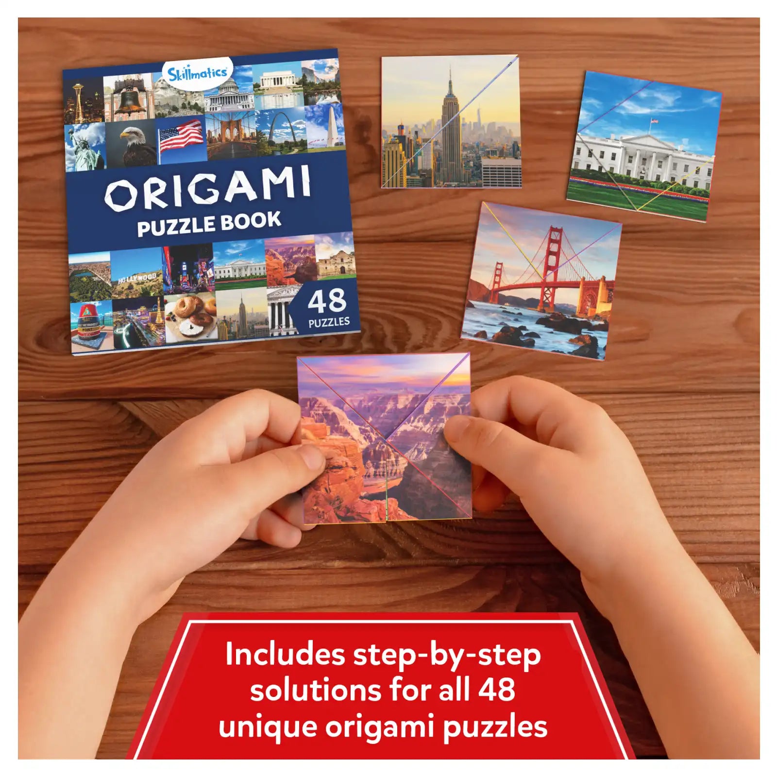 Skillmatics Craft-O-Pedia USA libro origami 48 puzzle 7+