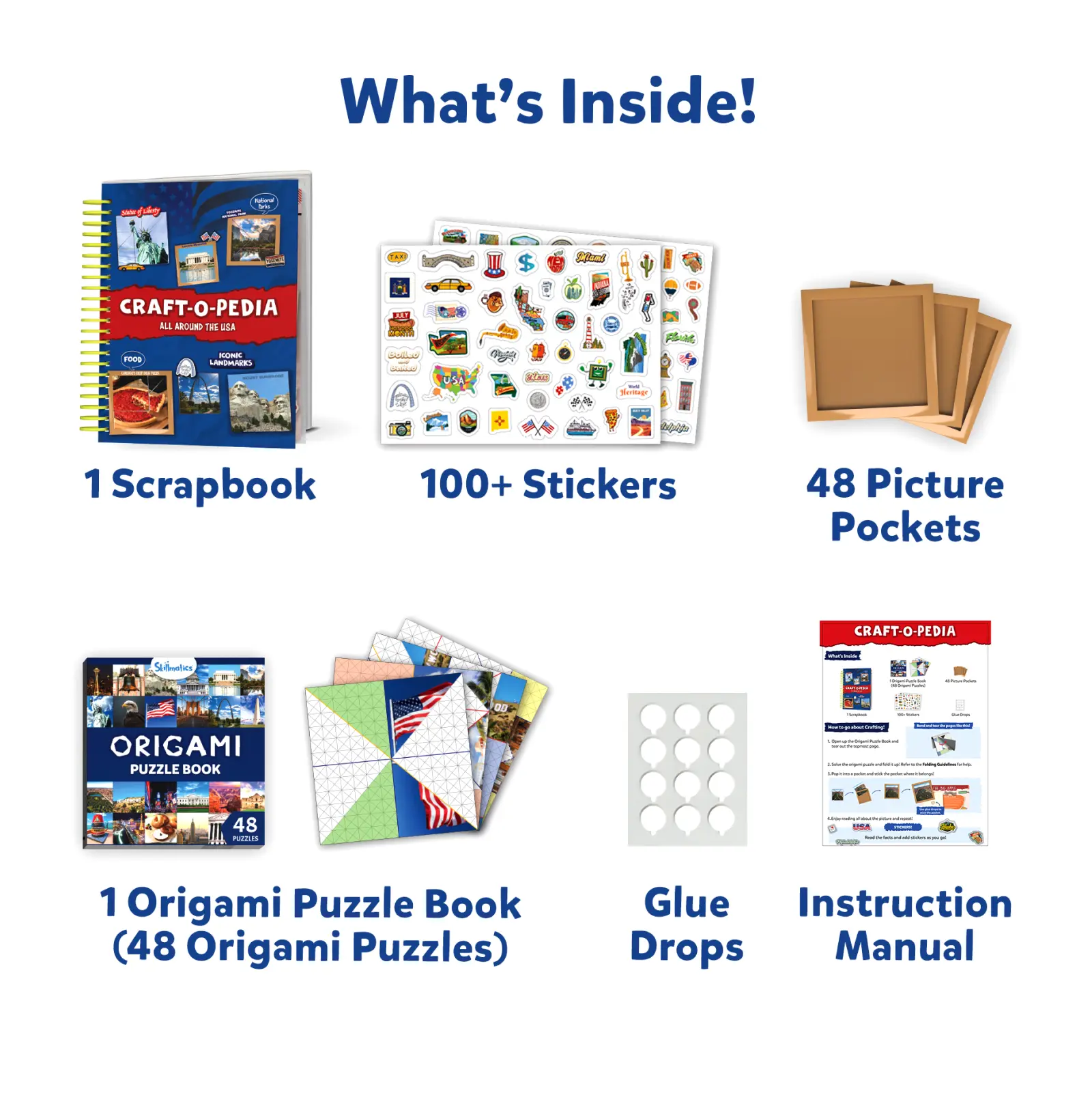 Skillmatics Craft-O-Pedia All Around The USA origami libro 48 puzzle