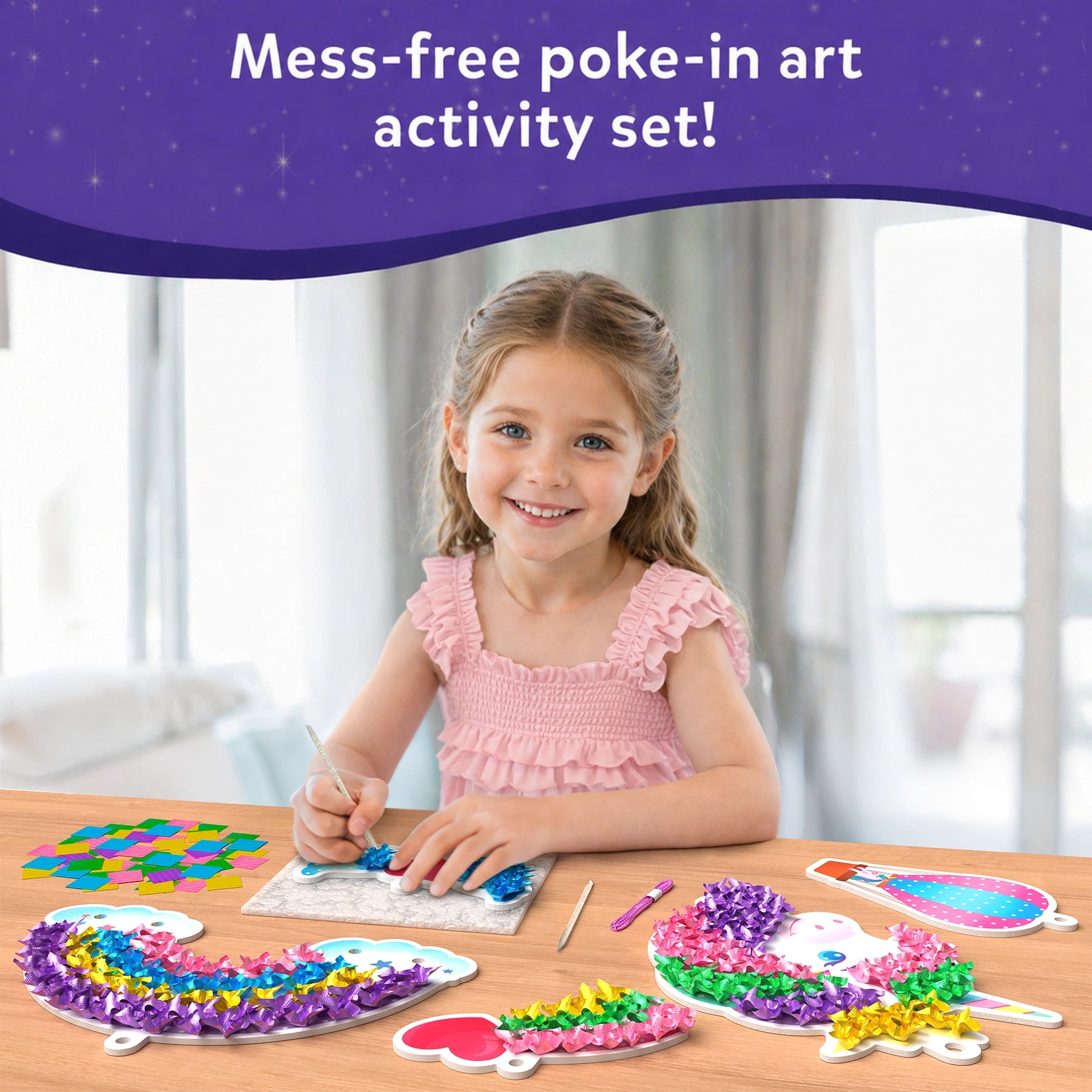 Skillmatics Poke-in Art Magical Unicorn Dream Decor kit creativo 4-9 anni