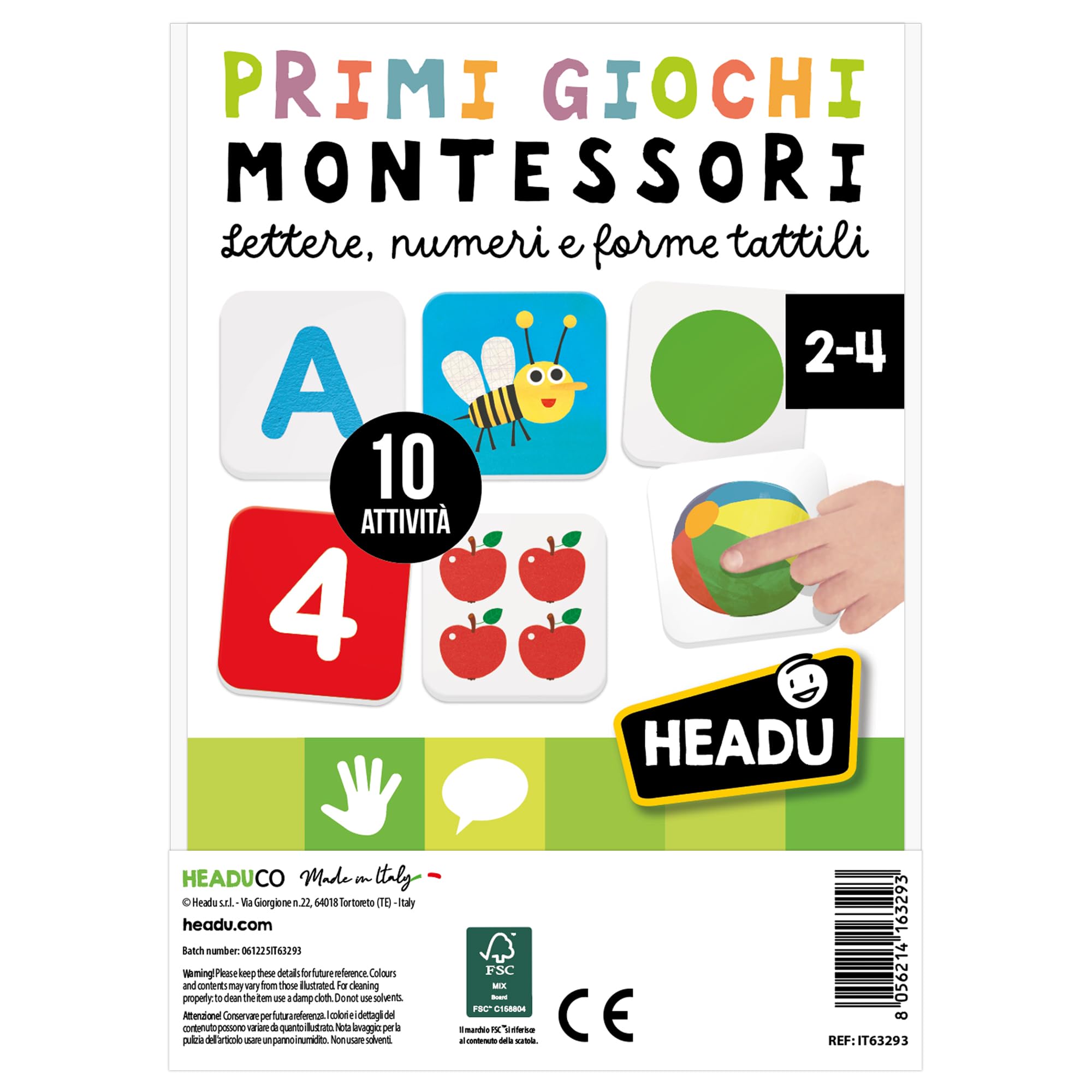 Headu Primi Giochi kit lettere numeri 2-4 anni