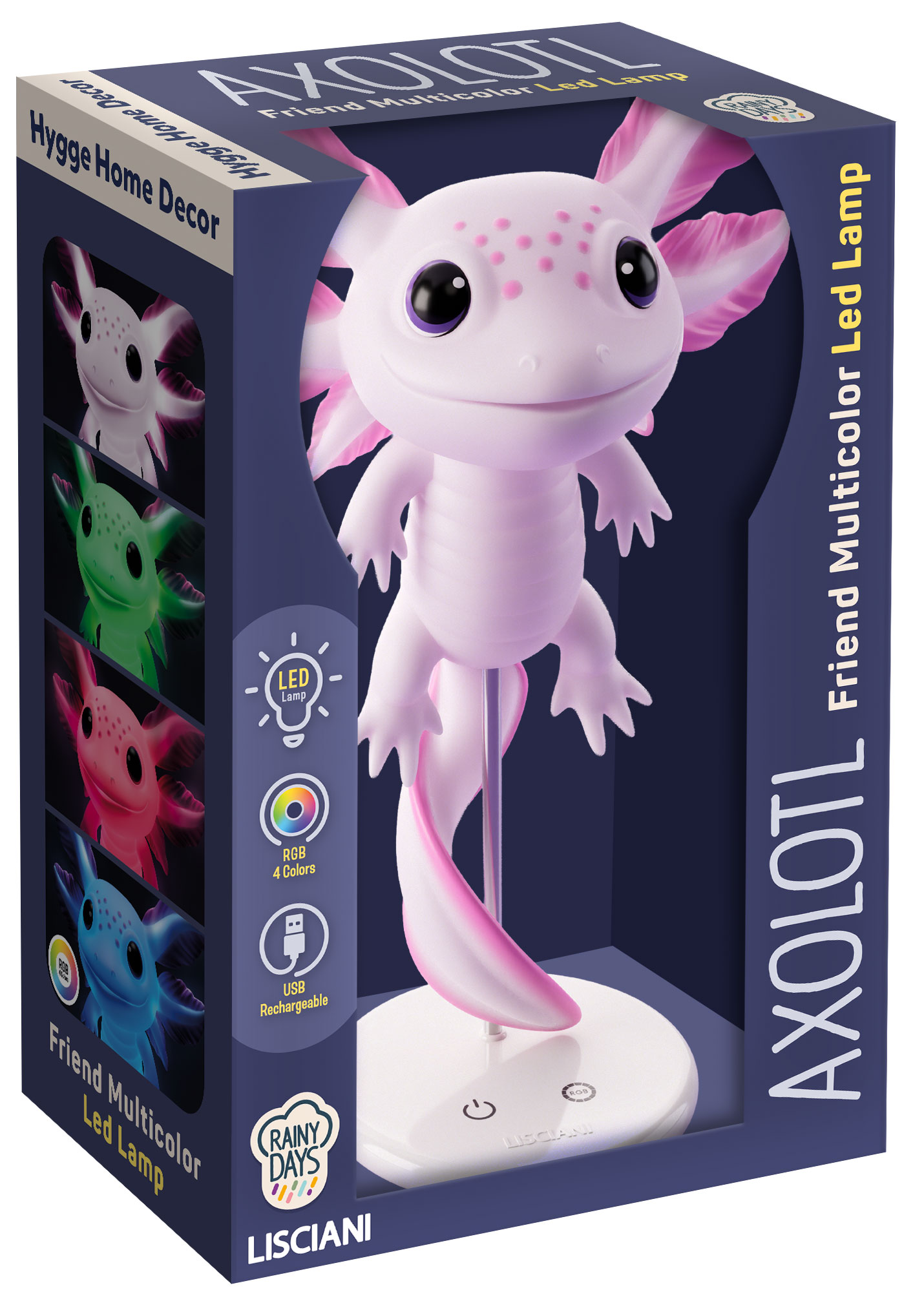 Lisciani Rainy Days Axolotl lampada led cameretta