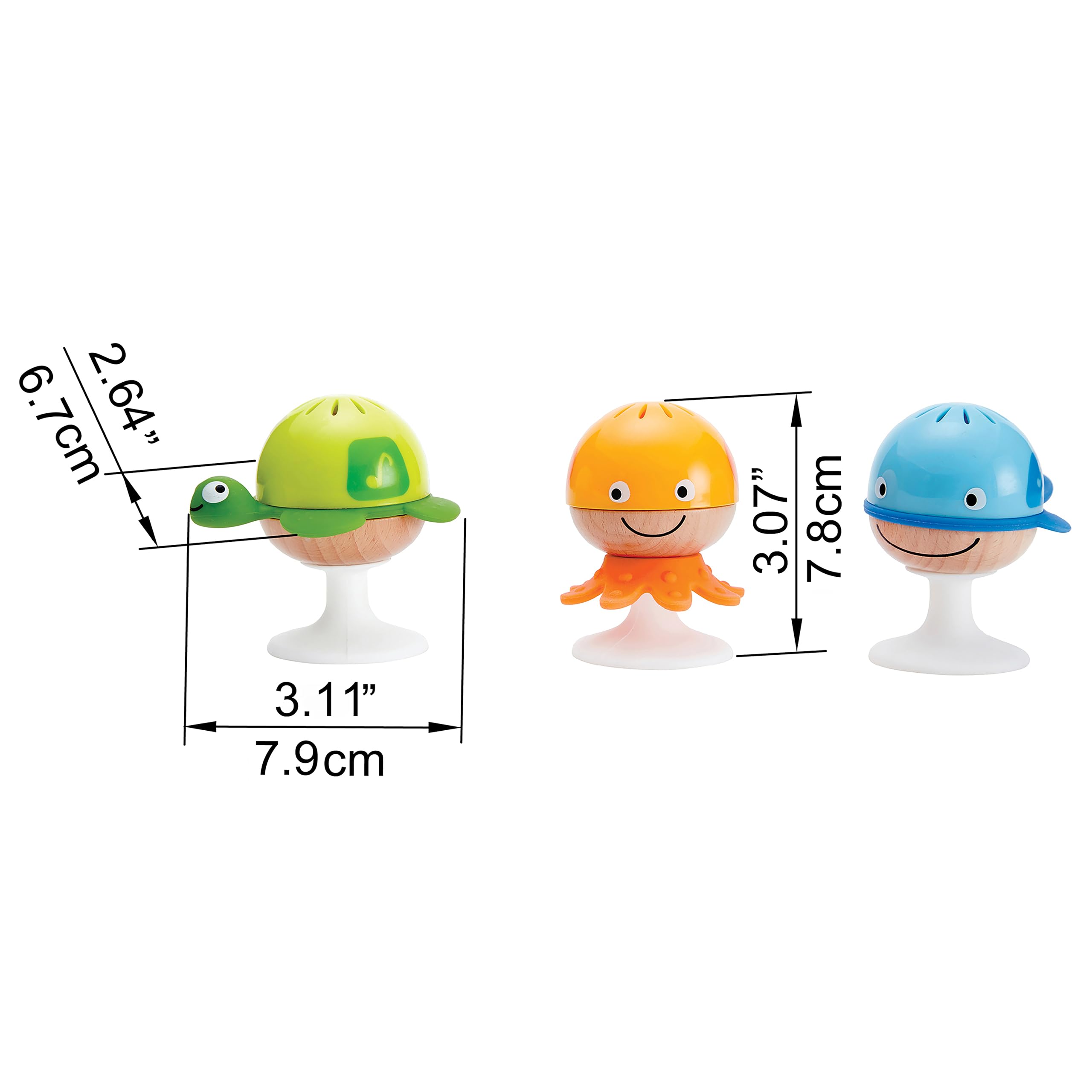 Hape Sempre in Piedi sonagli animali marini 3 pz con ventosa