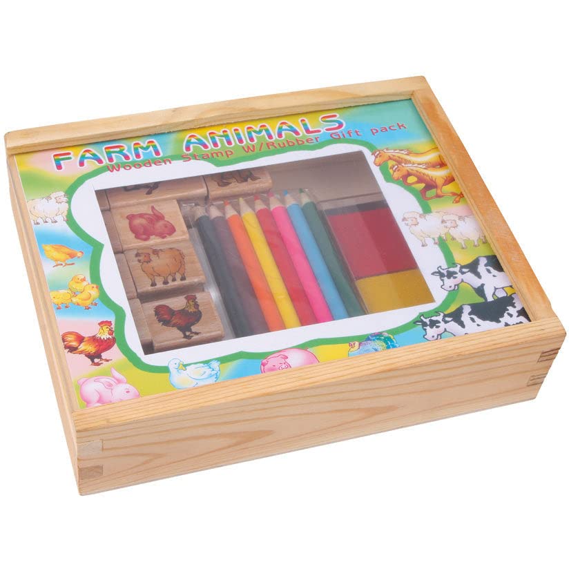 smallfoot 1478 set timbri animali fattoria 9 timbri