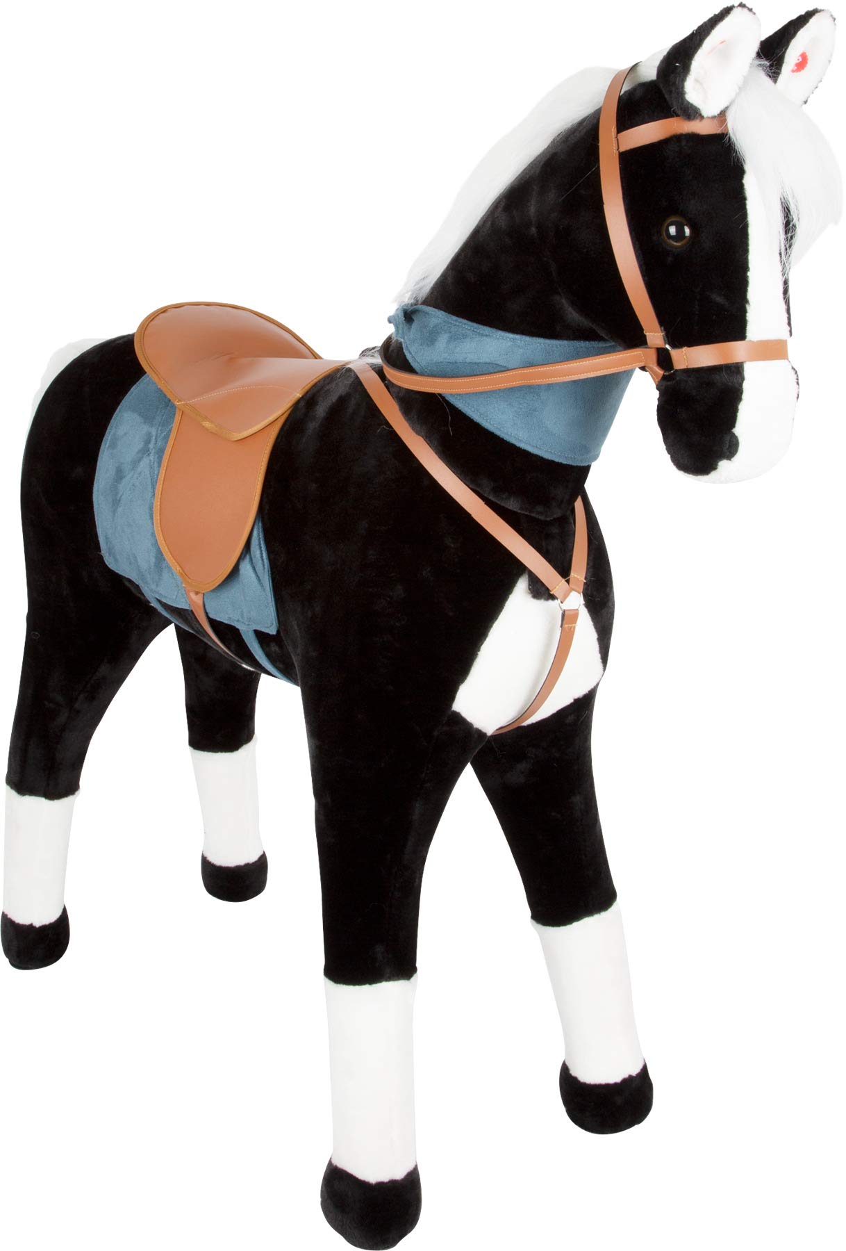 smallfoot 11178 cavallo cavalcabile nero con sella