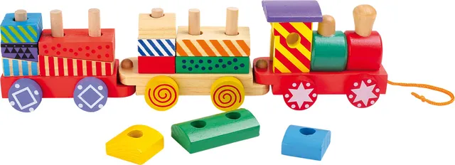 smallfoot 3498 trenino variopinto in legno trainabile