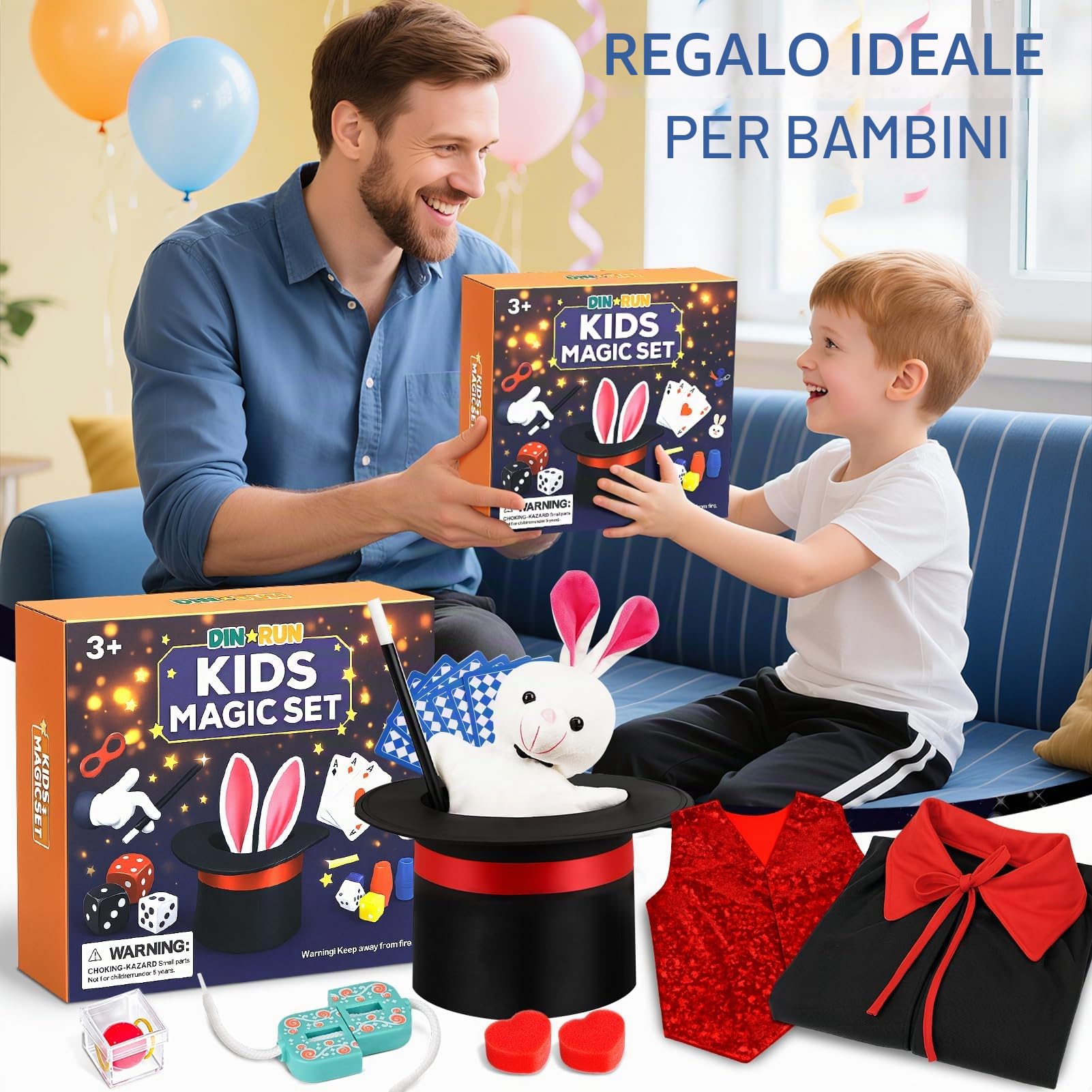DINORUN Giochi di Magia set magia bambini con cappello costume