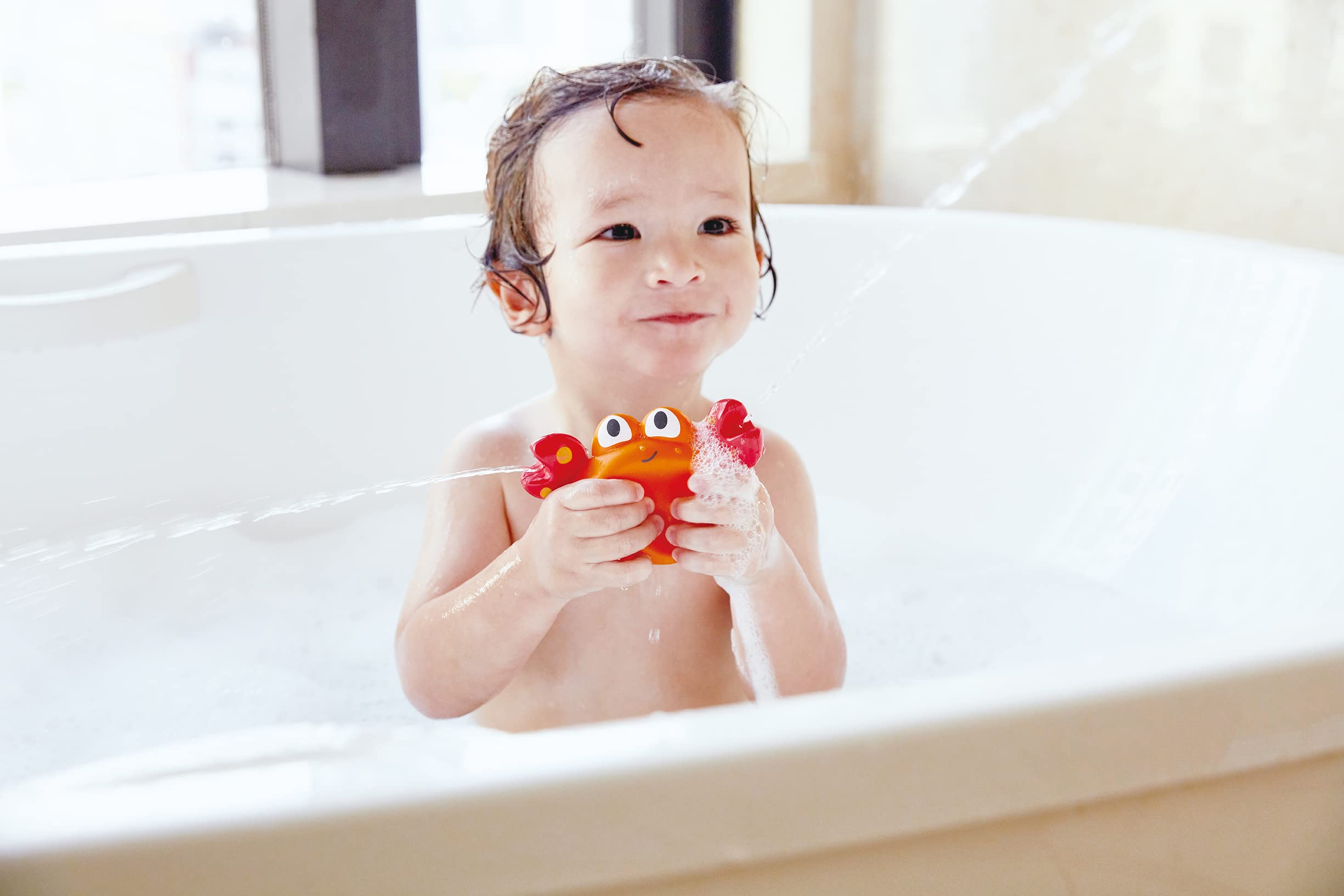 Hape Fondo Oceanico spruzzini bagno granchio e pesce senza BPA