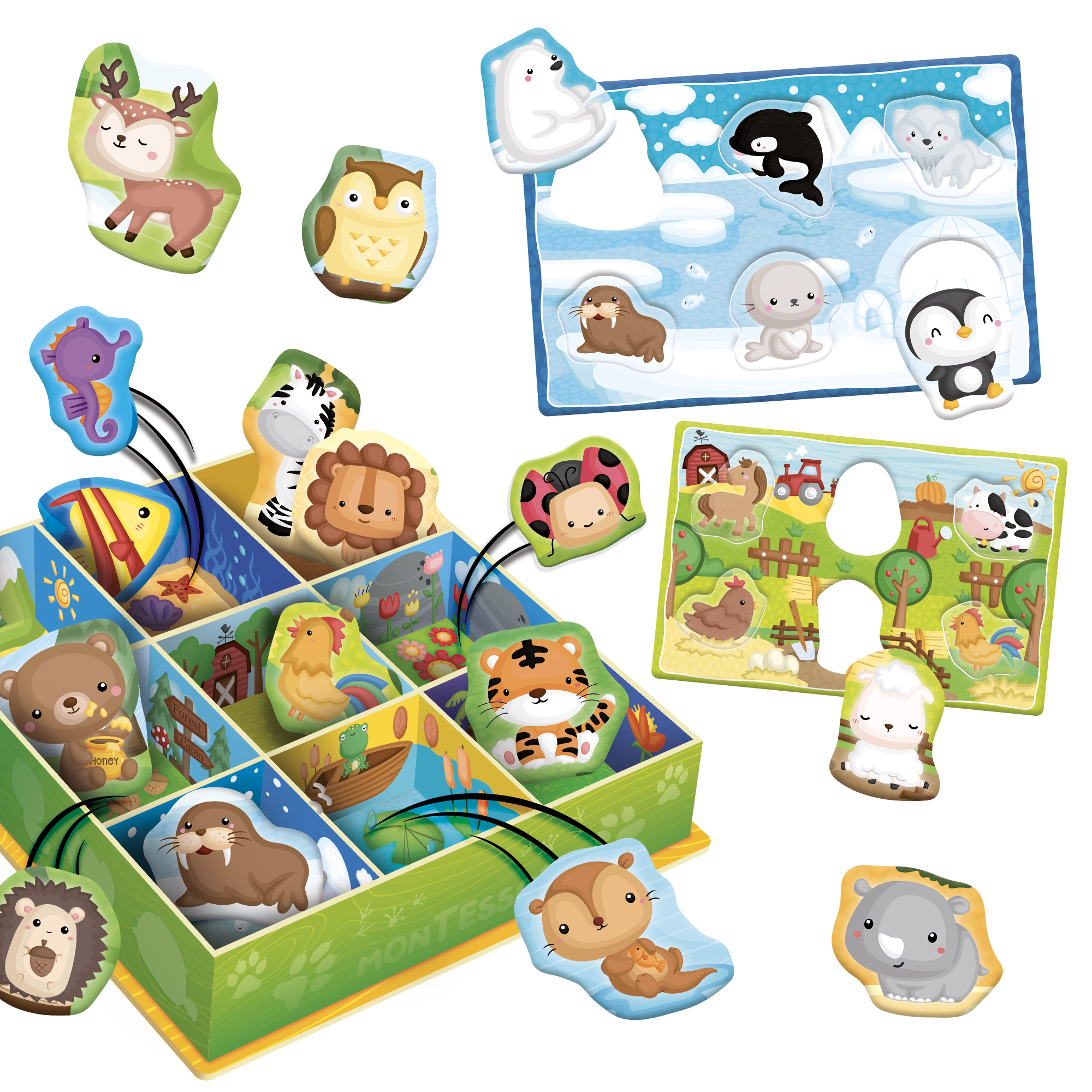 Lisciani Montessori Baby Happy Animals gioco animali classificazione