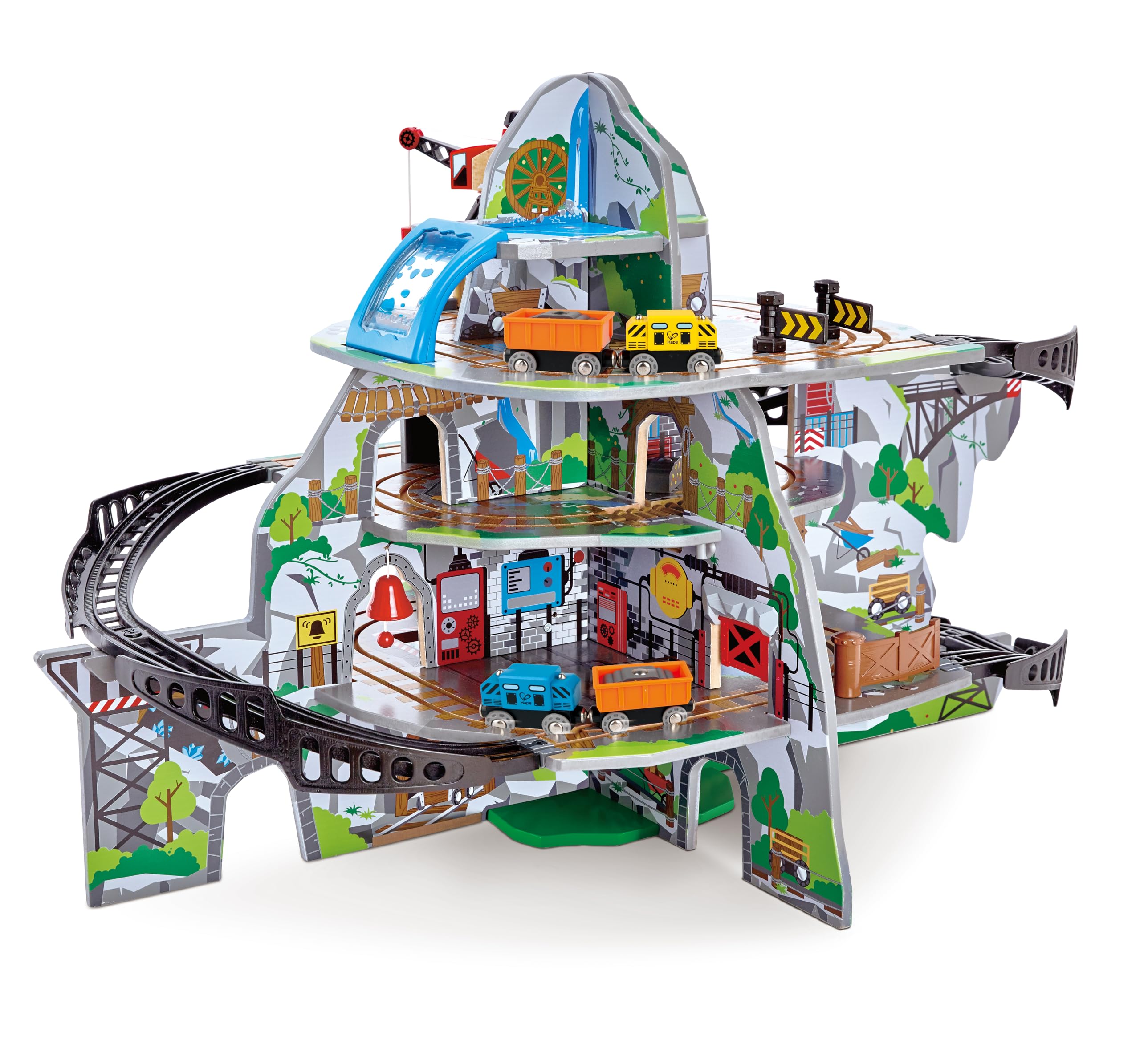 Hape Mega Miniera Montana pista trenino legno 32 pezzi