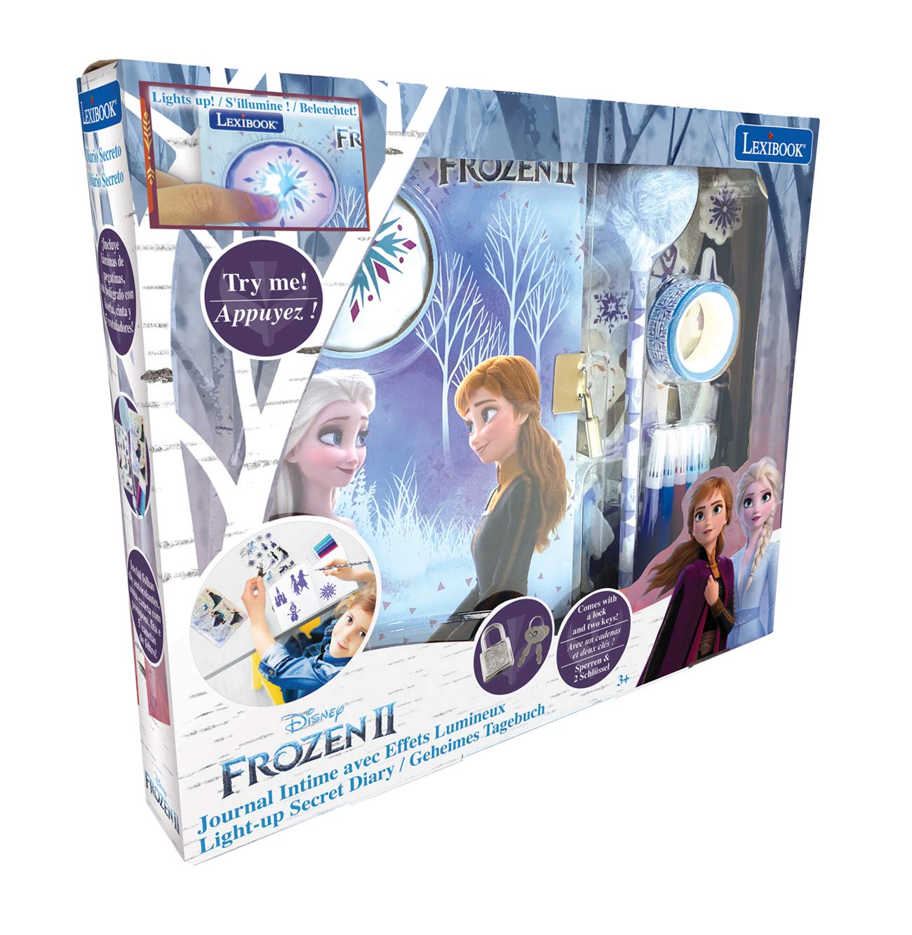 Lexibook Frozen SD30FZ diario segreto luminoso blu