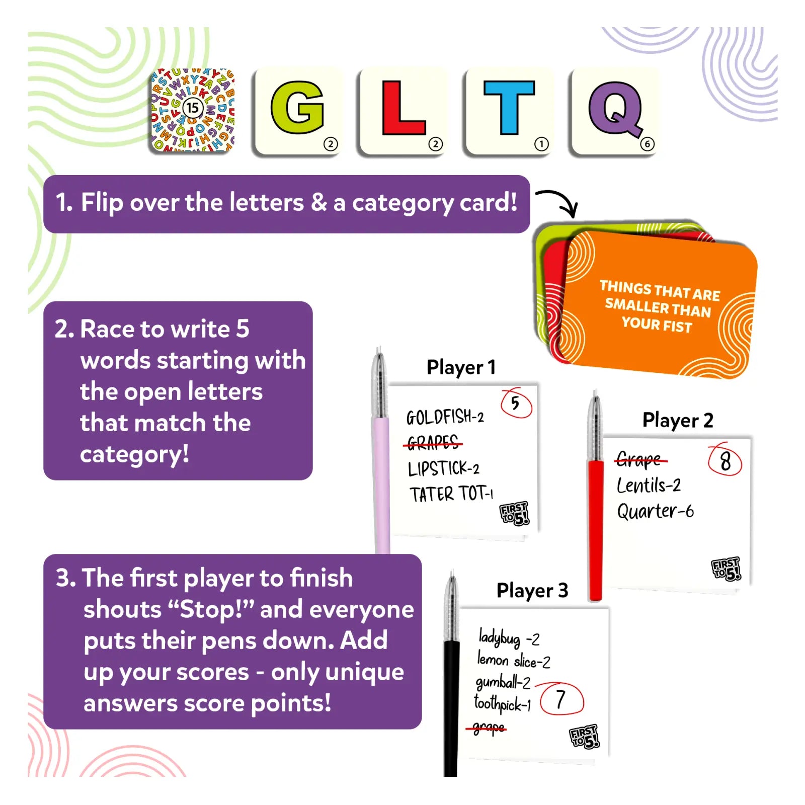 Skillmatics First to 5 gioco di carte categorie 8+ anni