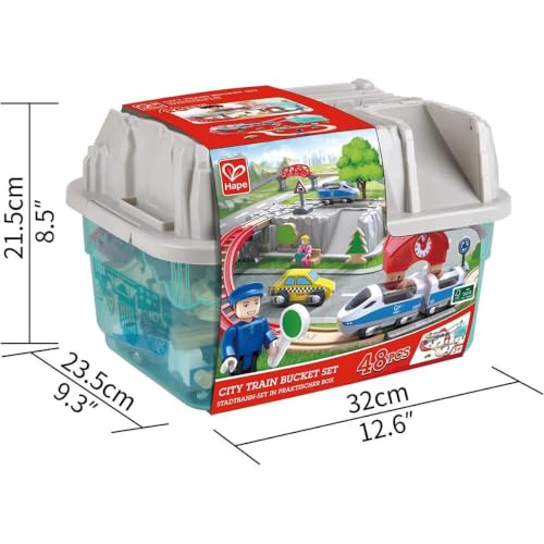 Hape E3771 Set Treno in Città pista legno 48 pezzi