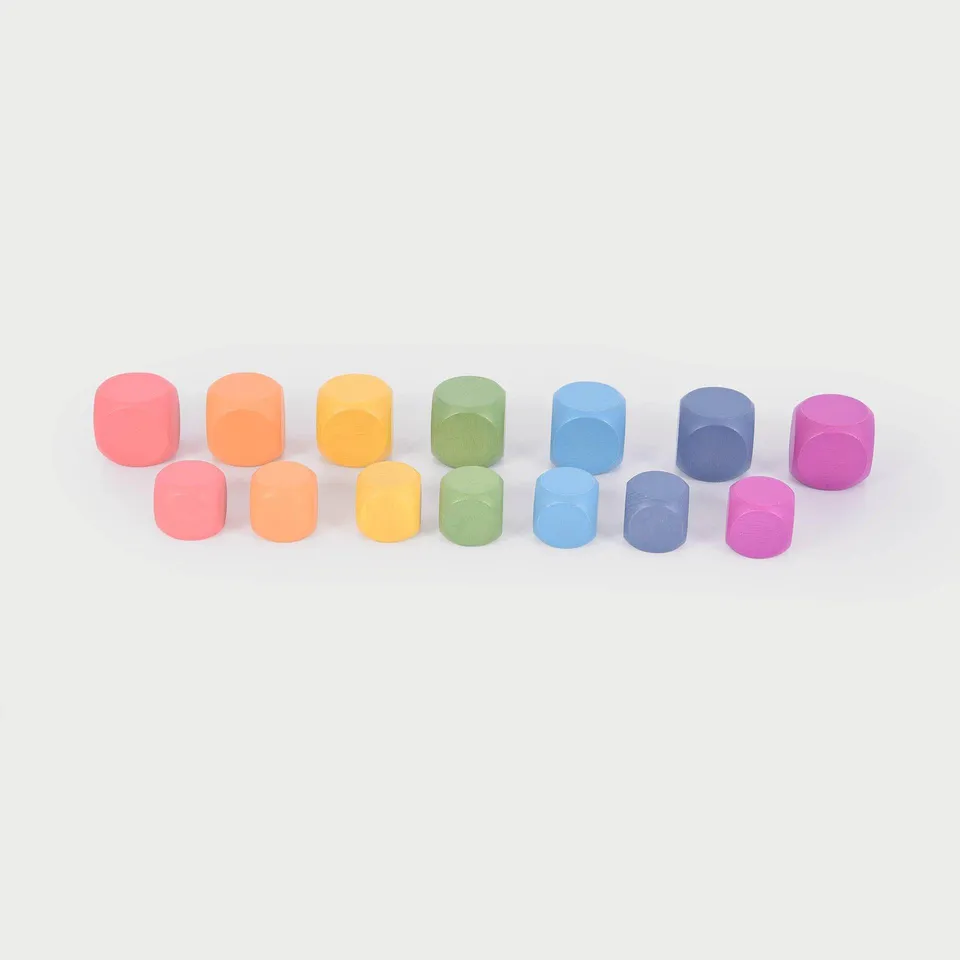 Tickit Rainbow Wooden Cubes cubi legno arcobaleno 14 pezzi