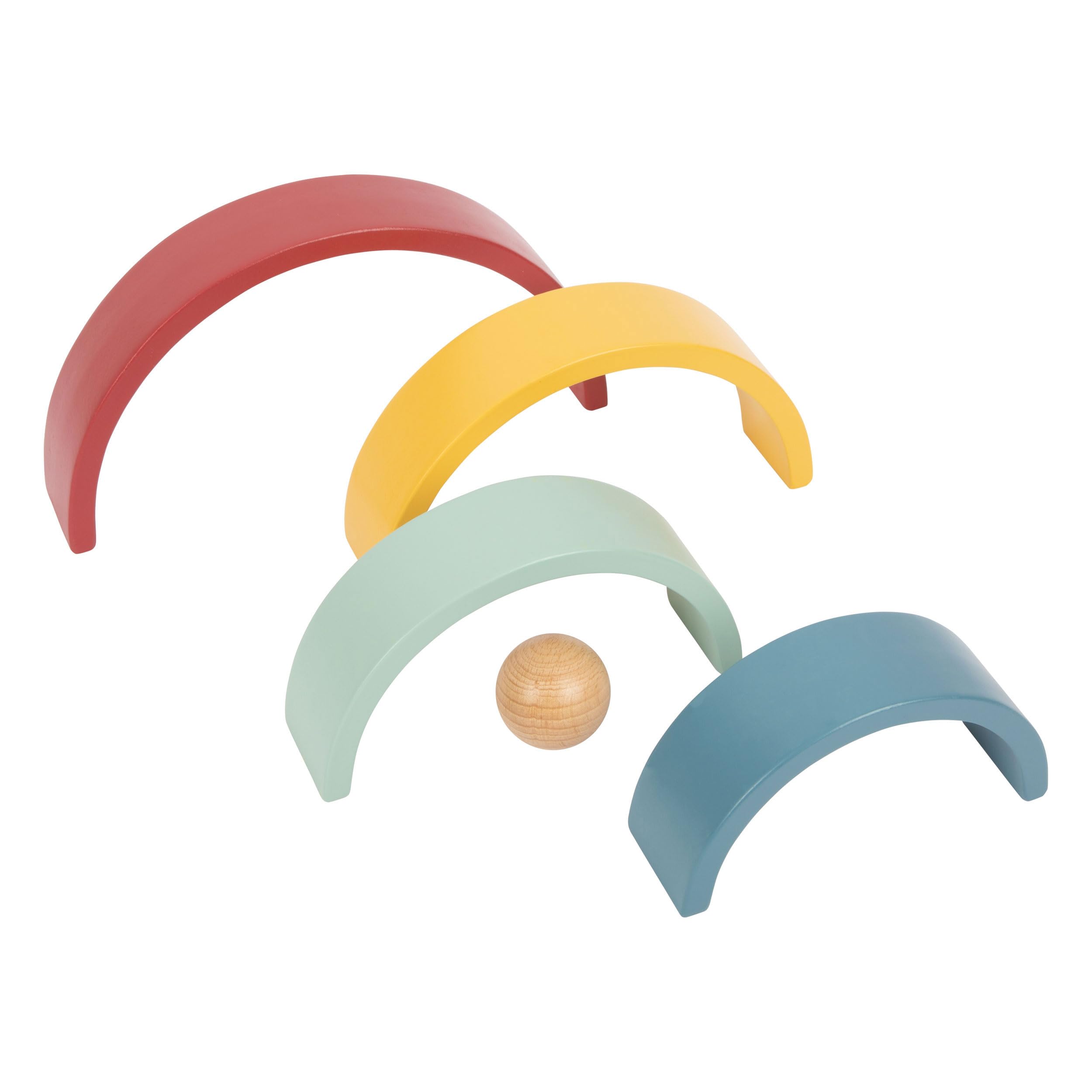 smallfoot 12318 arcobaleno impilabile in legno safari 8 pezzi