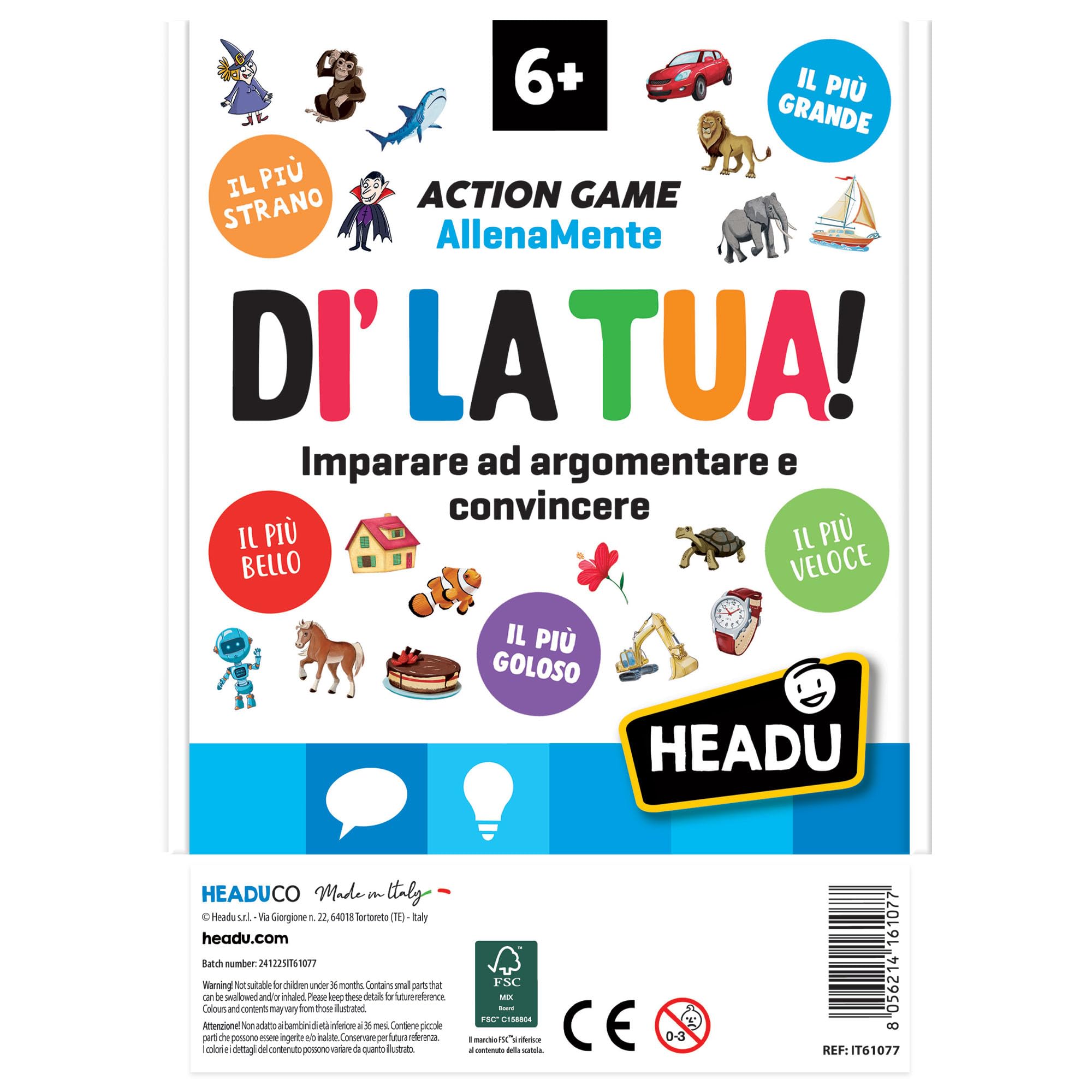 Headu Dì la Tua! gioco di società argomentazioni 6-8 anni