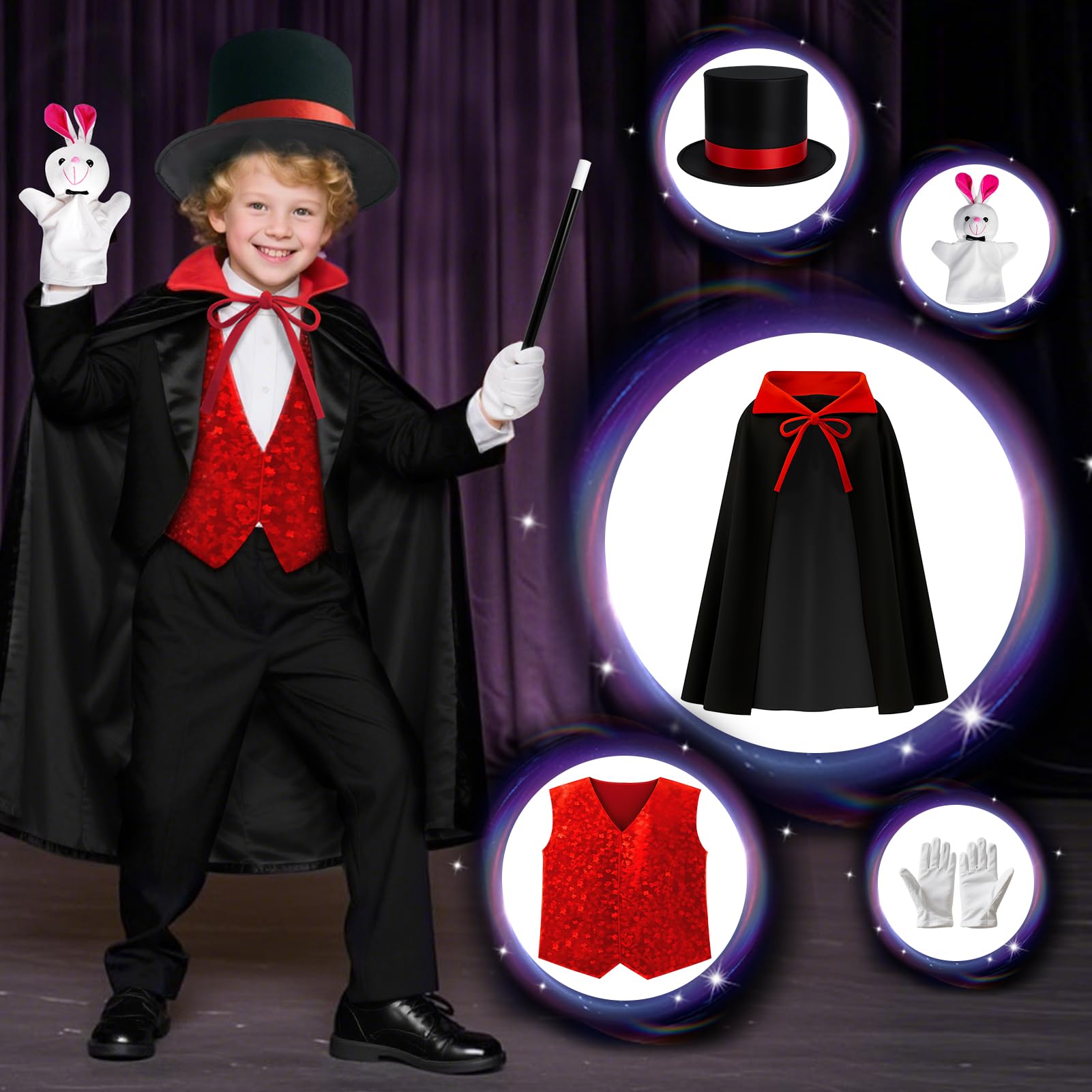 DINORUN Giochi di Magia set magia bambini con cappello costume