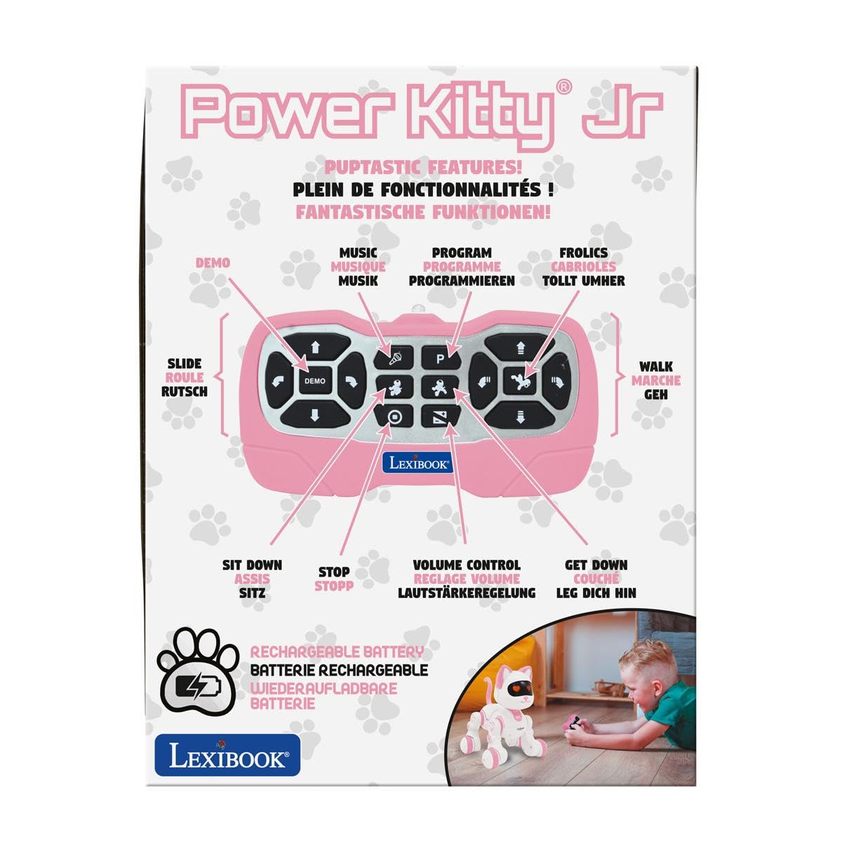Lexibook Power Kitty Jr KIT01LXB gatto robot rosa/bianco coding