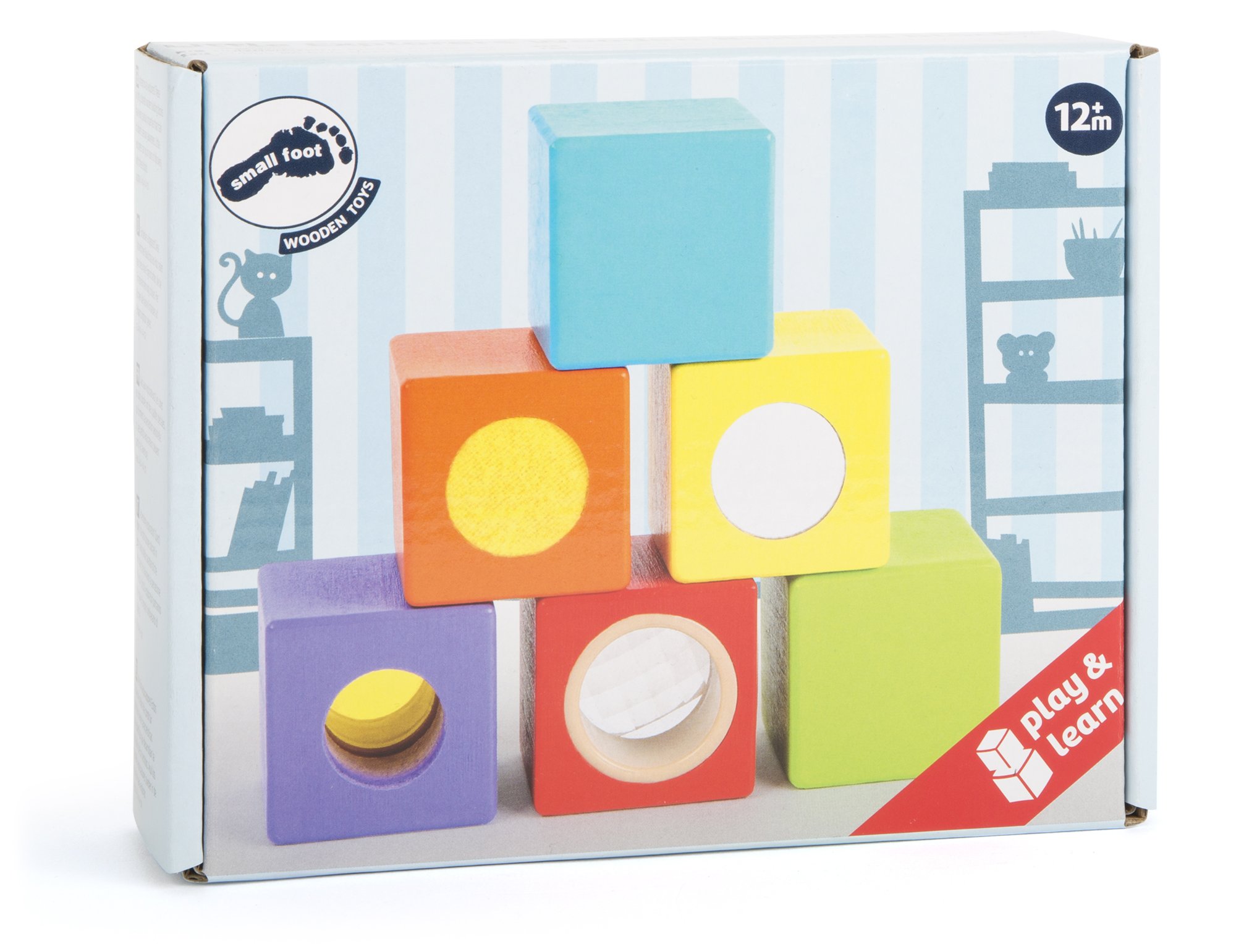 smallfoot 10636 cubetti costruzioni legno colorati sensoriali